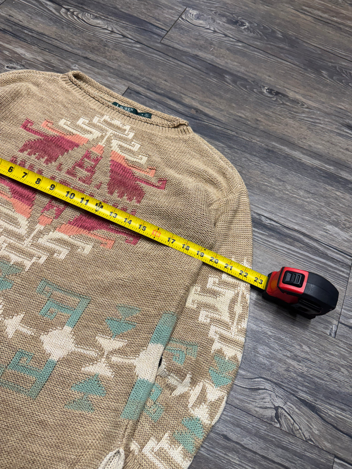 POLO RALPH LAUREN BY LAUREN AZTEC PRINT WMNS KNIT SWEATER (M)
