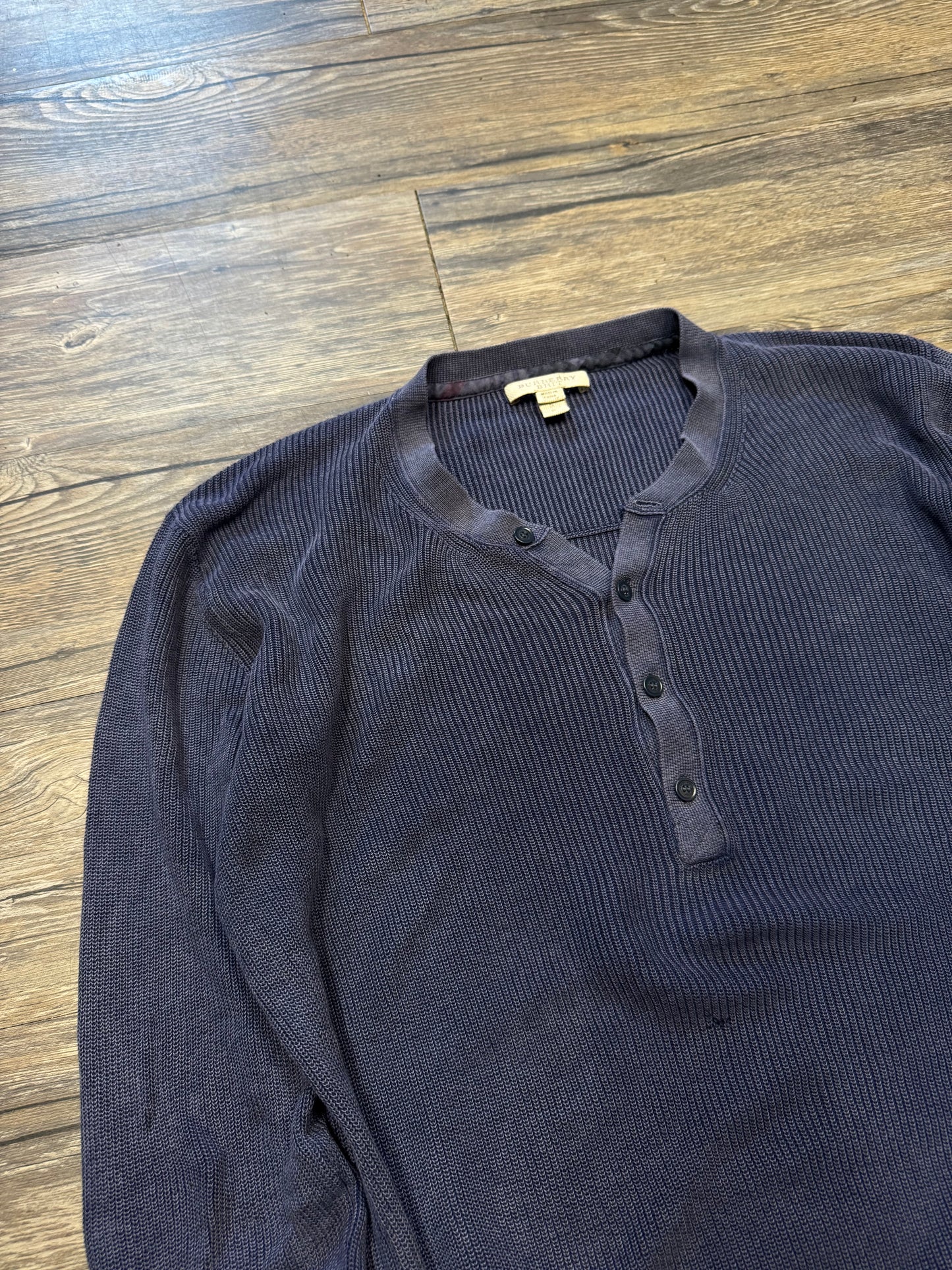 BURBERRY RIBBED HENLEY LONGSLEEVE (S)