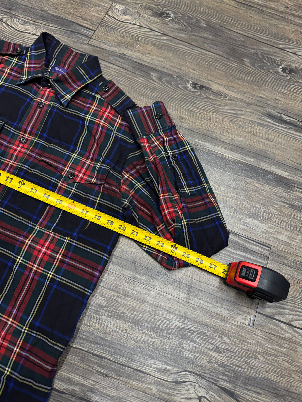 POLO RALPH LAUREN PURPLE LABEL PLAID FLANNEL (M)