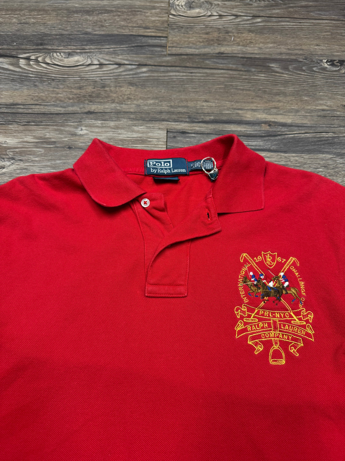 POLO RALPH LAUREN CREST & TRIPLE HORSE POLO SHIRT (L)