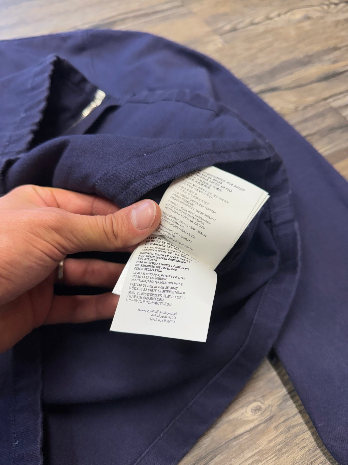 PRADA TRIANGLE LOGO NAVY TRACK JACKET (L)