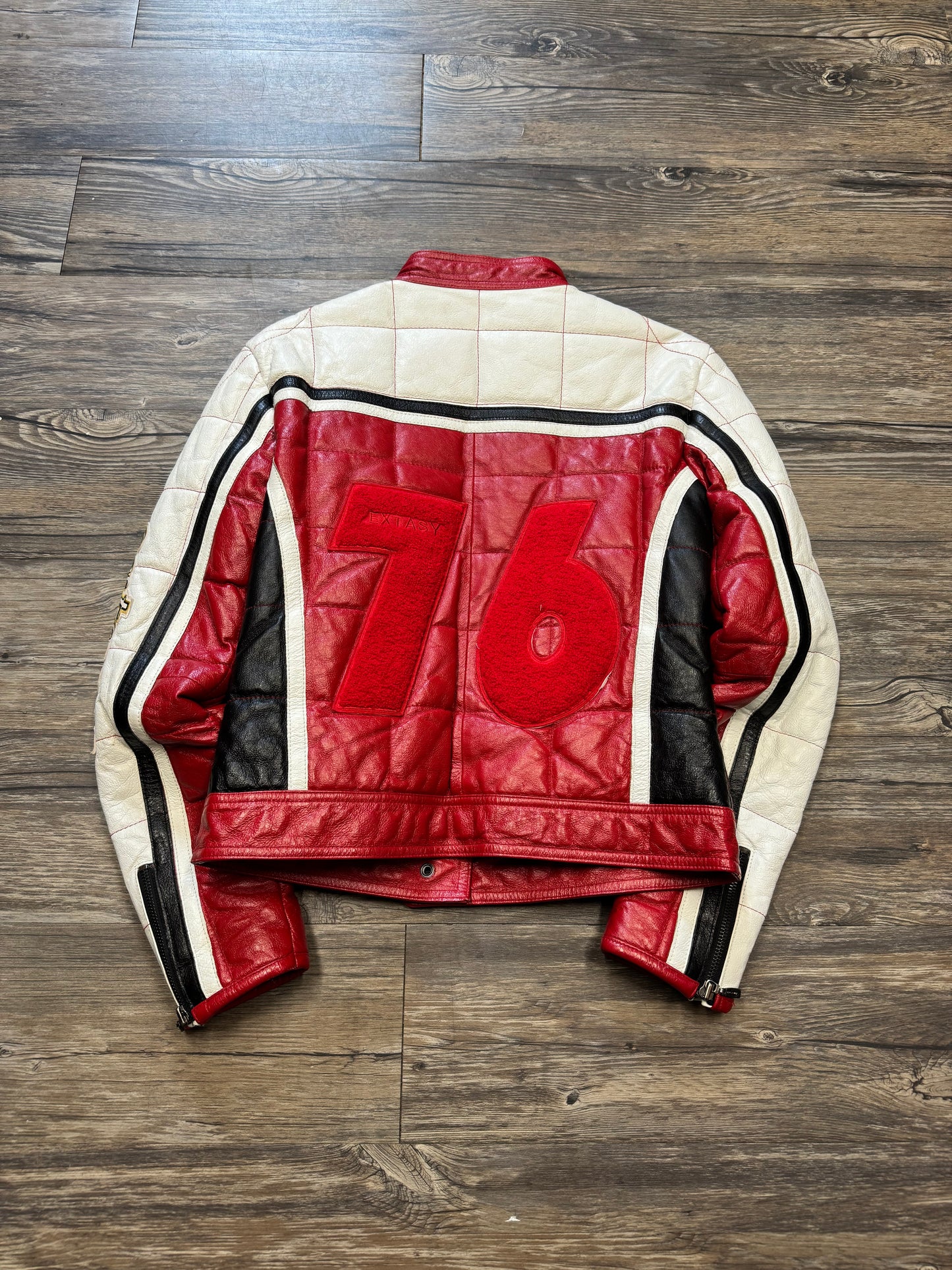 EXTASY VINTAGE LEATHER RACE JACKET (S)