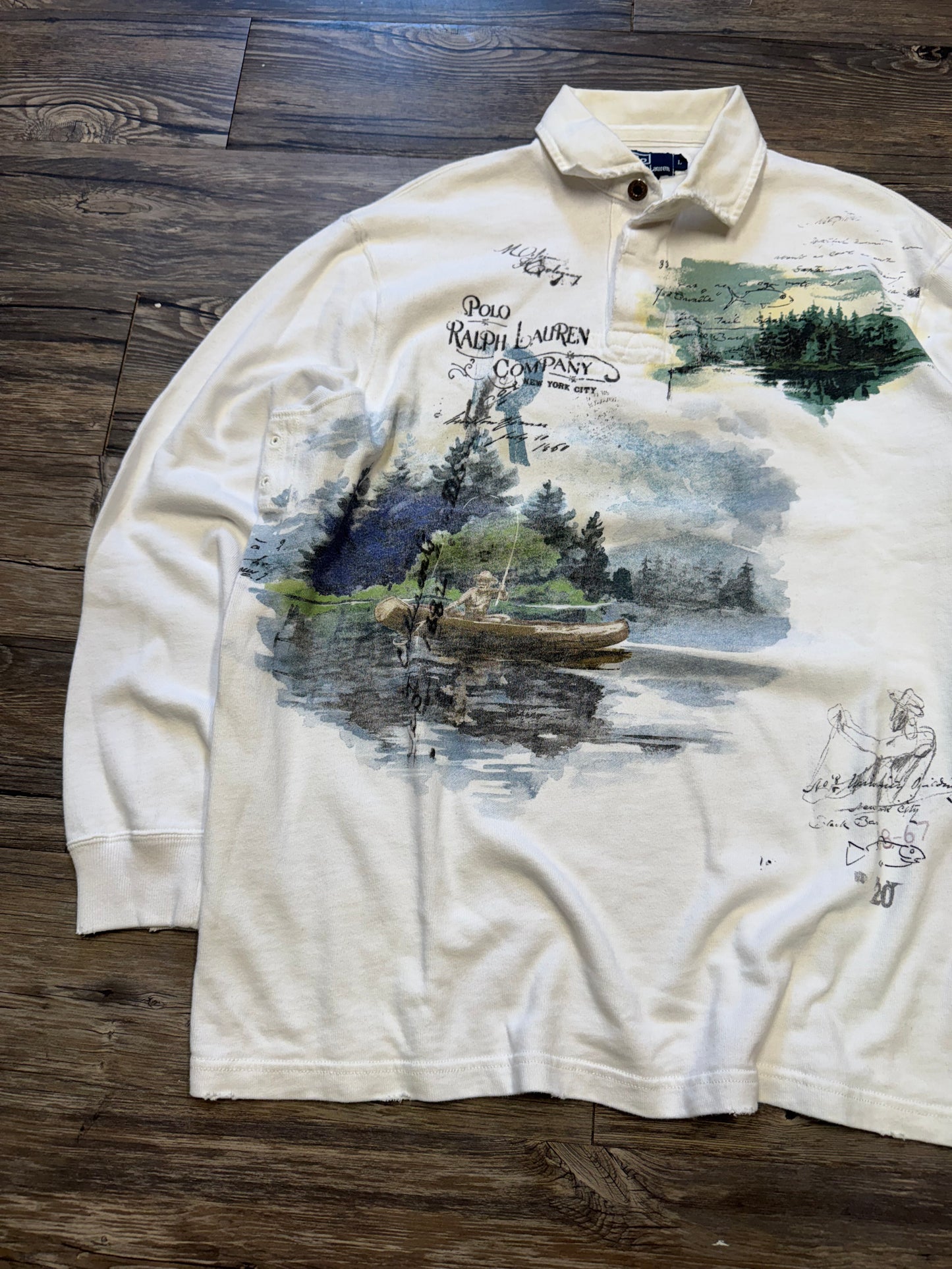 POLO RALPH LAUREN DISTRESSED SPORTSMAN TRAPPER LAKE RUGBY (L)