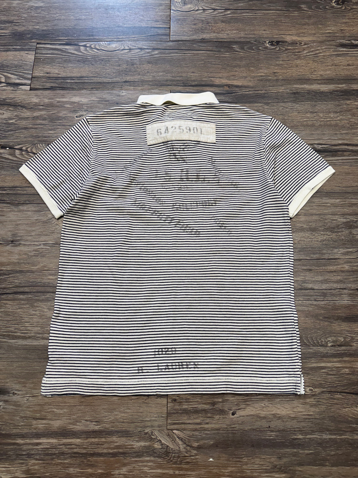 POLO RALPH LAUREN DENIM SUPPLY STRIPED & PATCHED POLO (M)