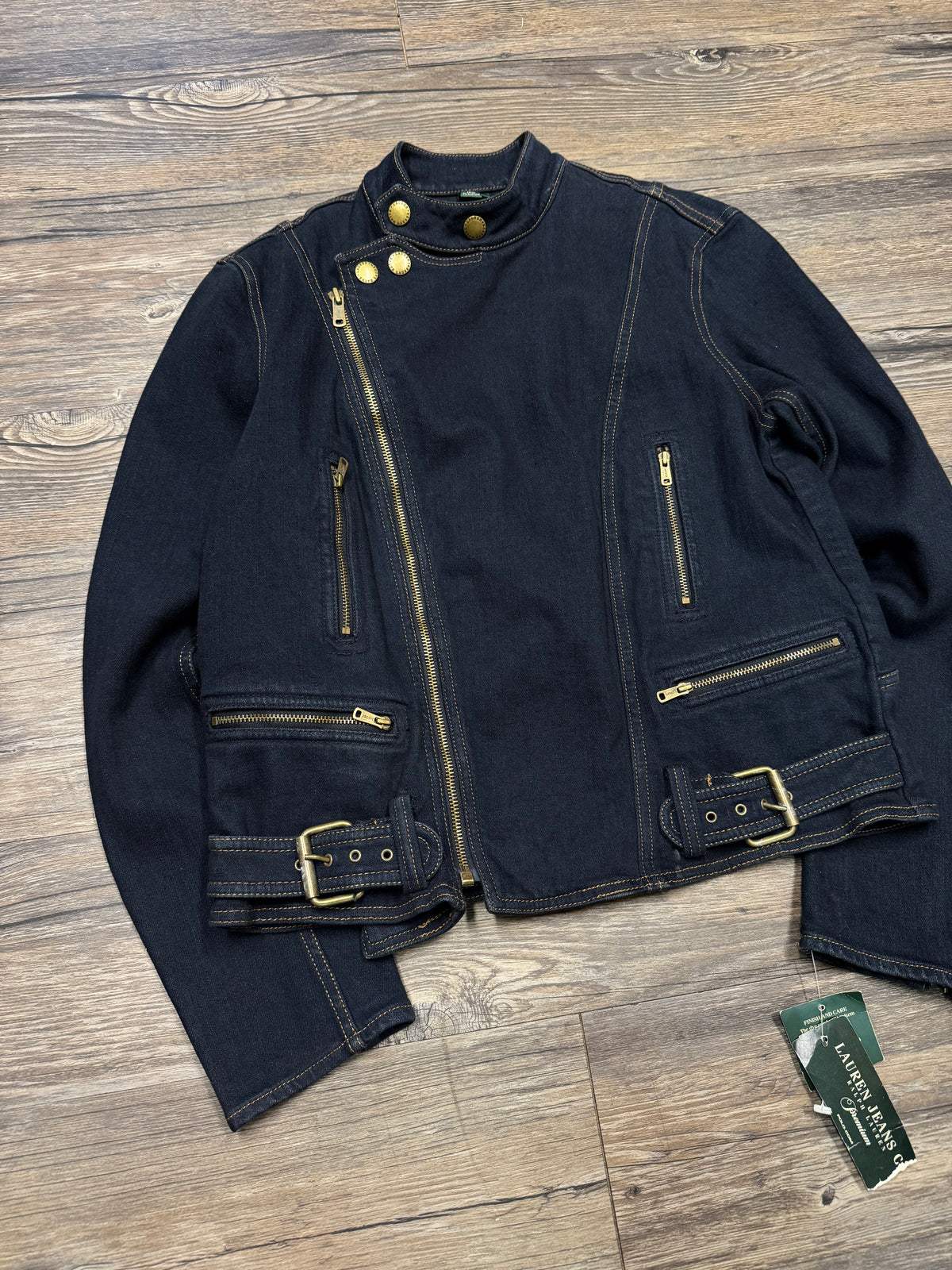 LAUREN BY RALPH LAUREN WMNS DOUBLE ZIP DENIM JACKET (M)