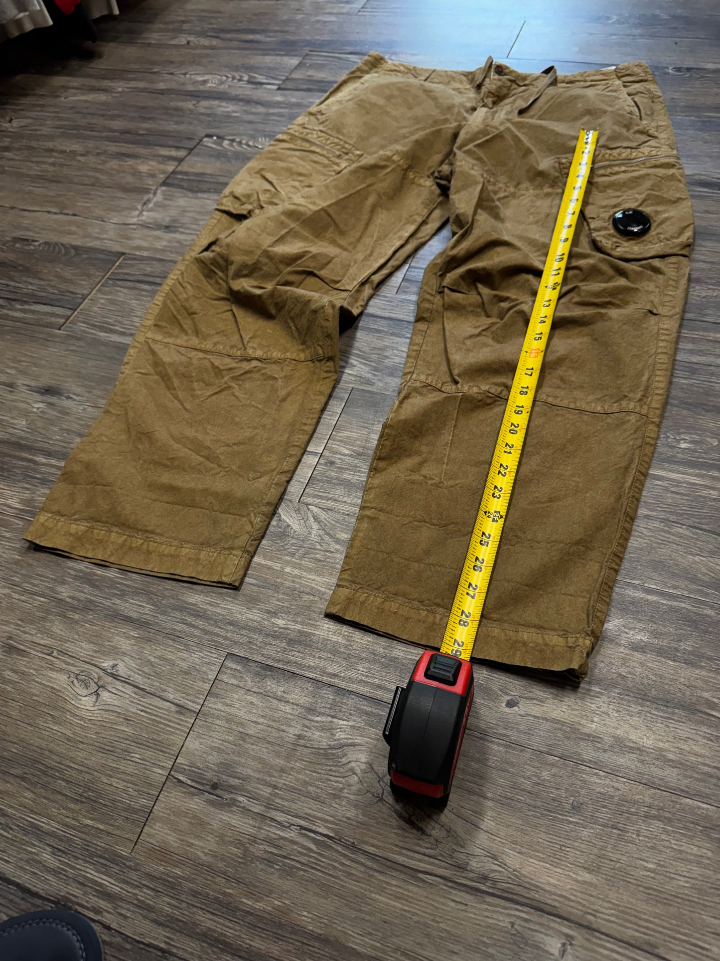 C.P. COMPANY WAXED BA-TIC LOOSE FIT PANTS (34)