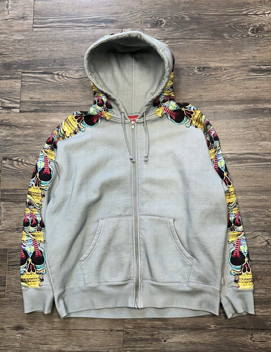 SUPREME EMBROIDERED GRAFITTI ZIP UP HOODIE (MEDIUM)