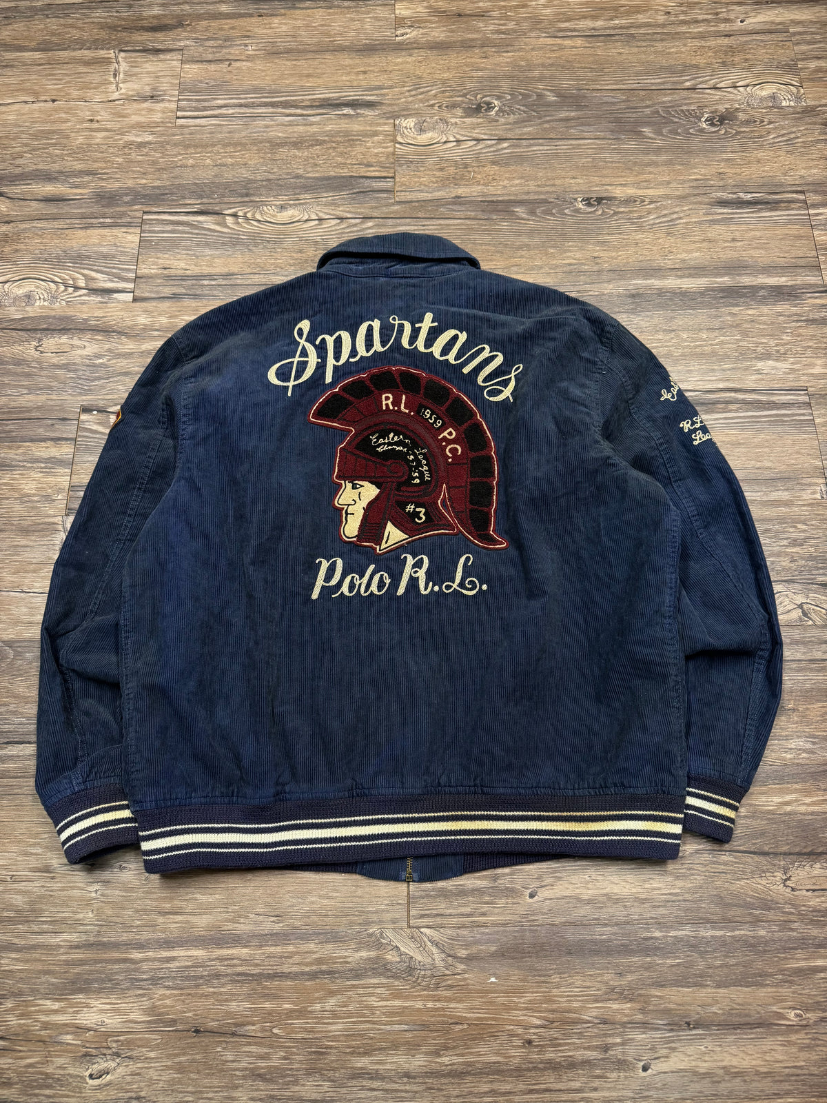 POLO RALPH LAUREN CORDUROY SPARTANS RLPC VARSITY JACKET (XXL)