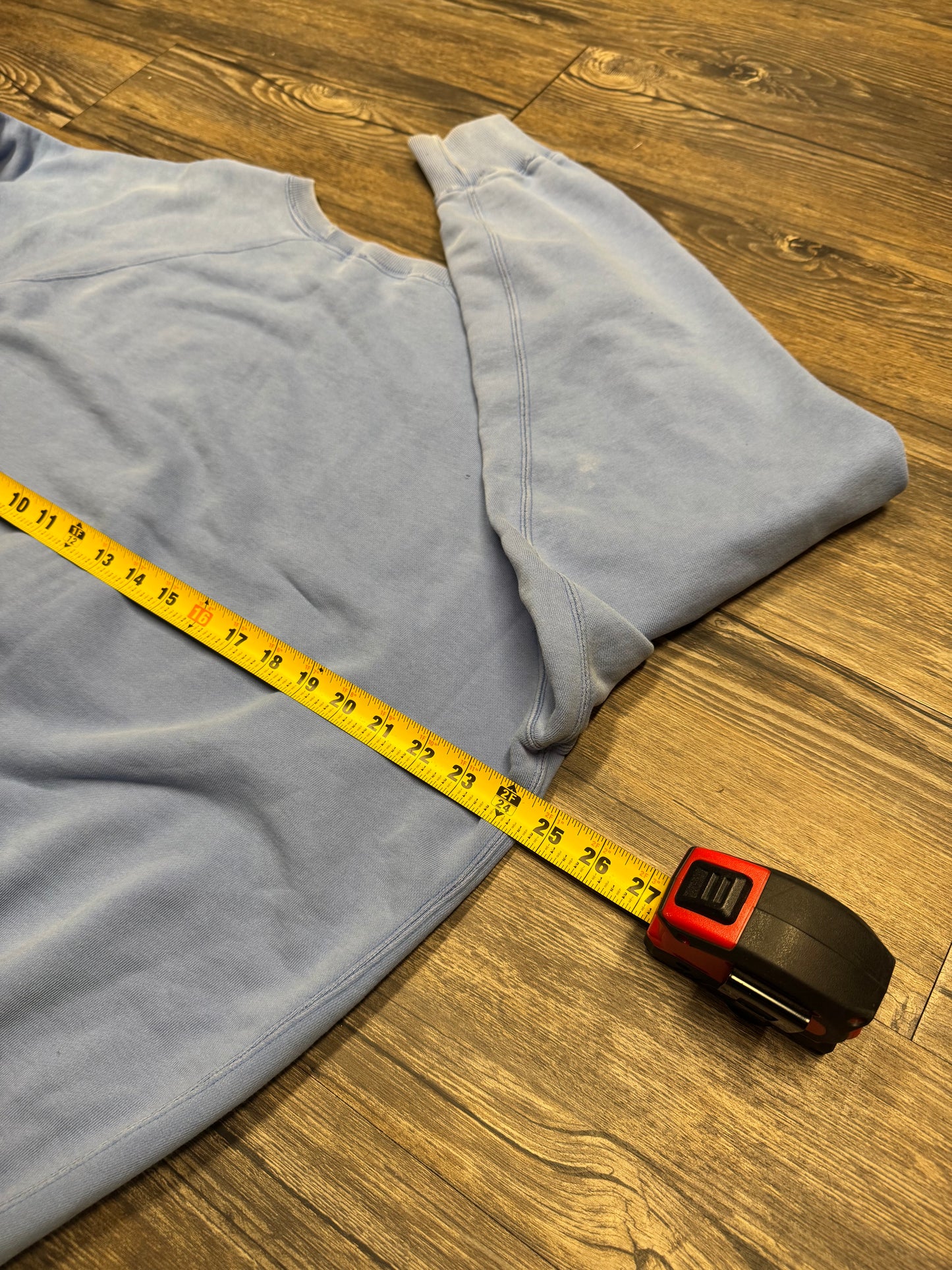 POLO RALPH LAUREN BABY BLUE 90s BOXY FADED CREWNECK (L)