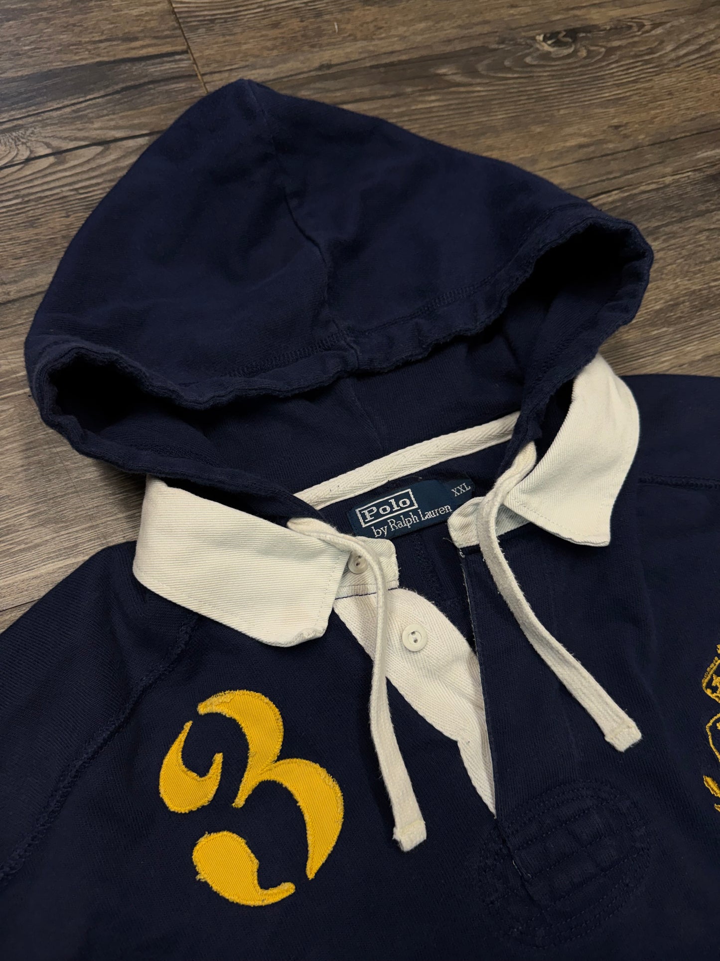 POLO RALPH LAUREN COLORBLOCK COLLARED HOODIE (XXL)
