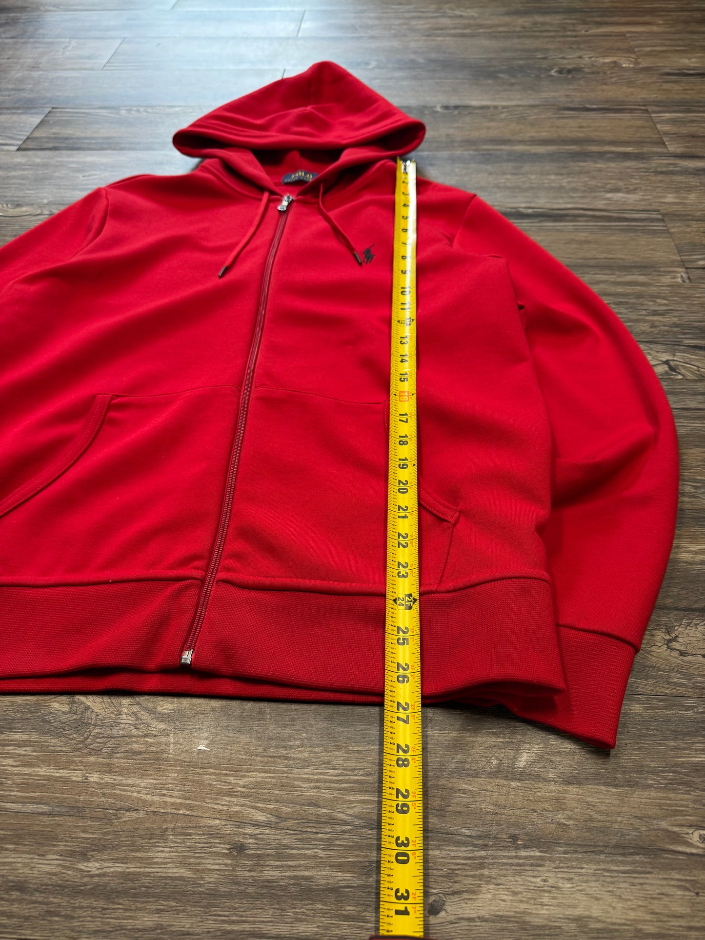 POLO RALPH LAUREN RED ZIP UP SWEATSHIRT (L)