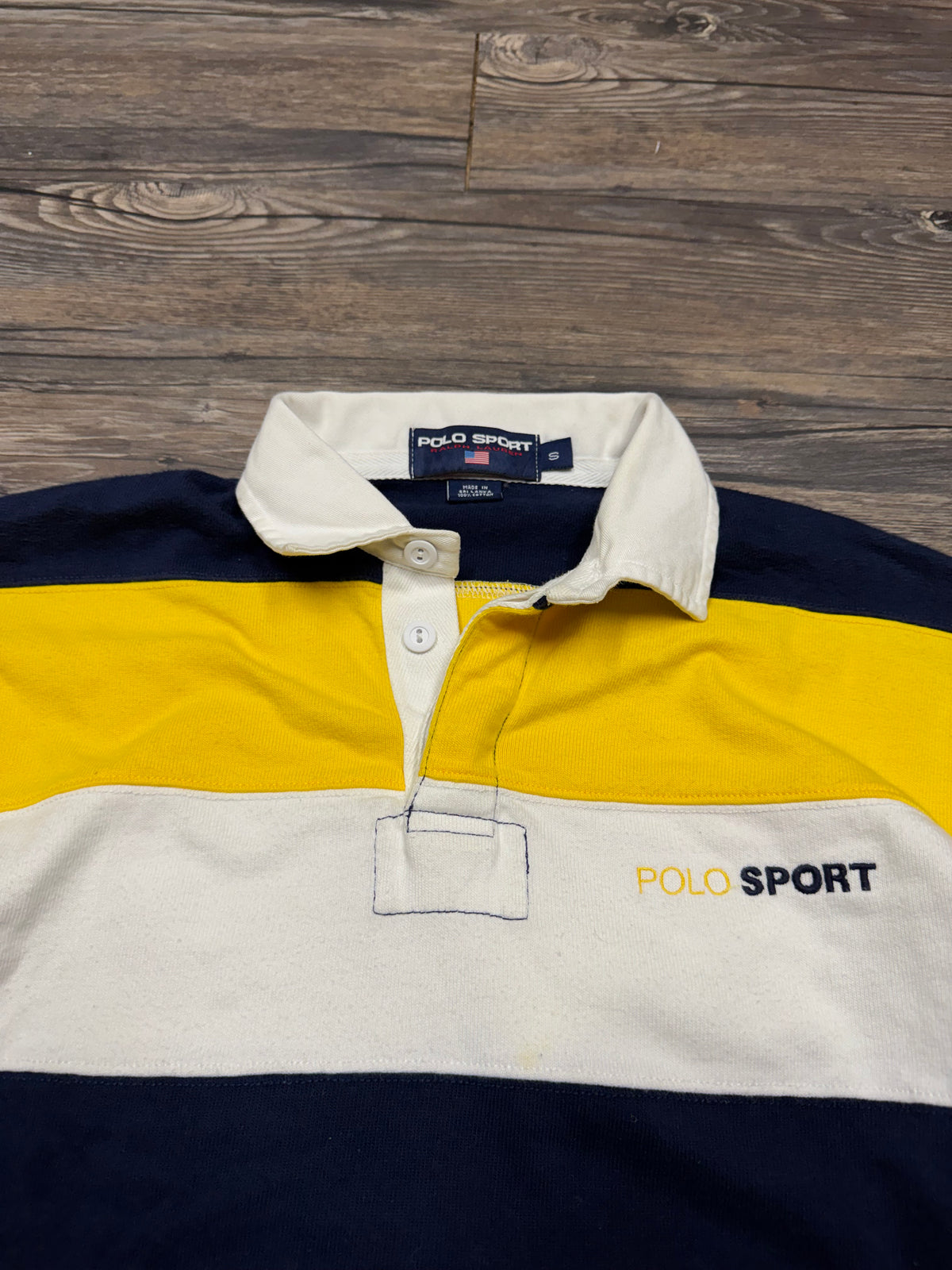 POLO RALPH LAUREN SPORT 90’s STRIPED RUGBY SHIRT (S)