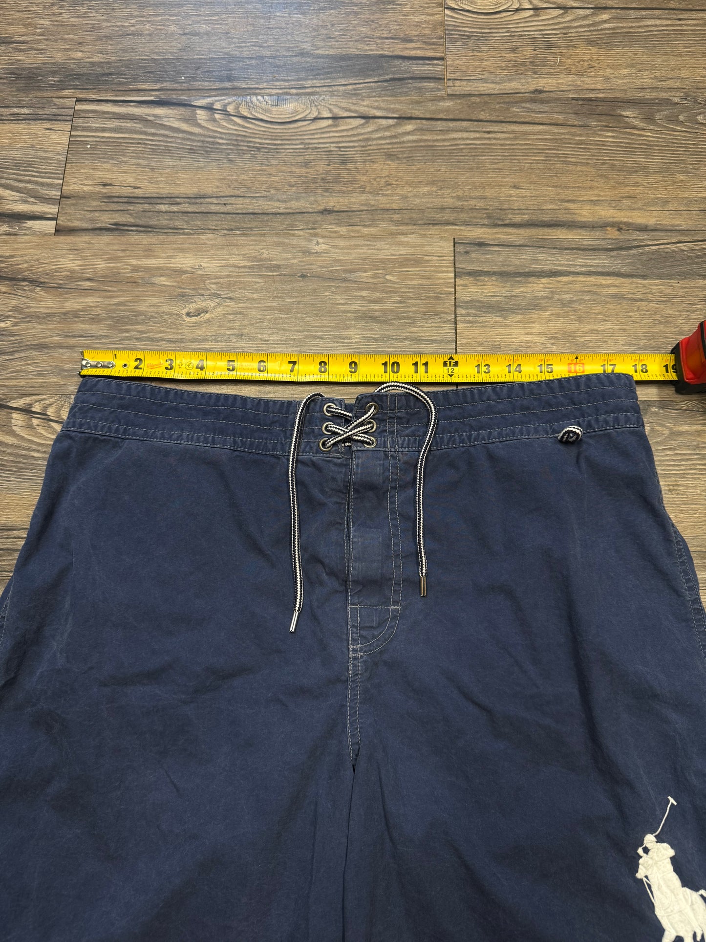 POLO RALPH LAUREN BIG PONY FADED DARK BLUE SWIM TRUNKS (L)