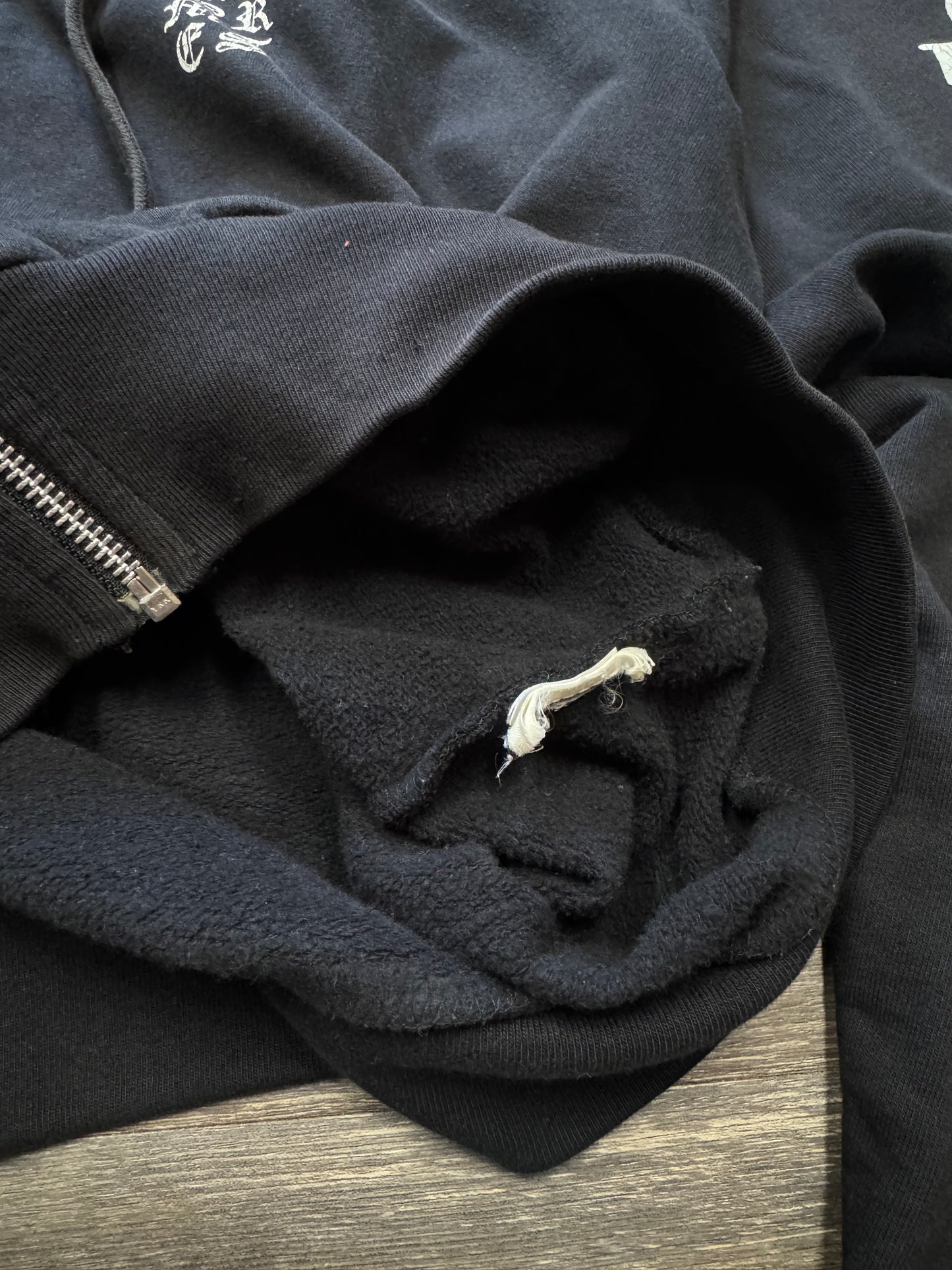 CHROME HEARTS VTG F*CK YOU VERT LOGO ZIP-UP (XS)