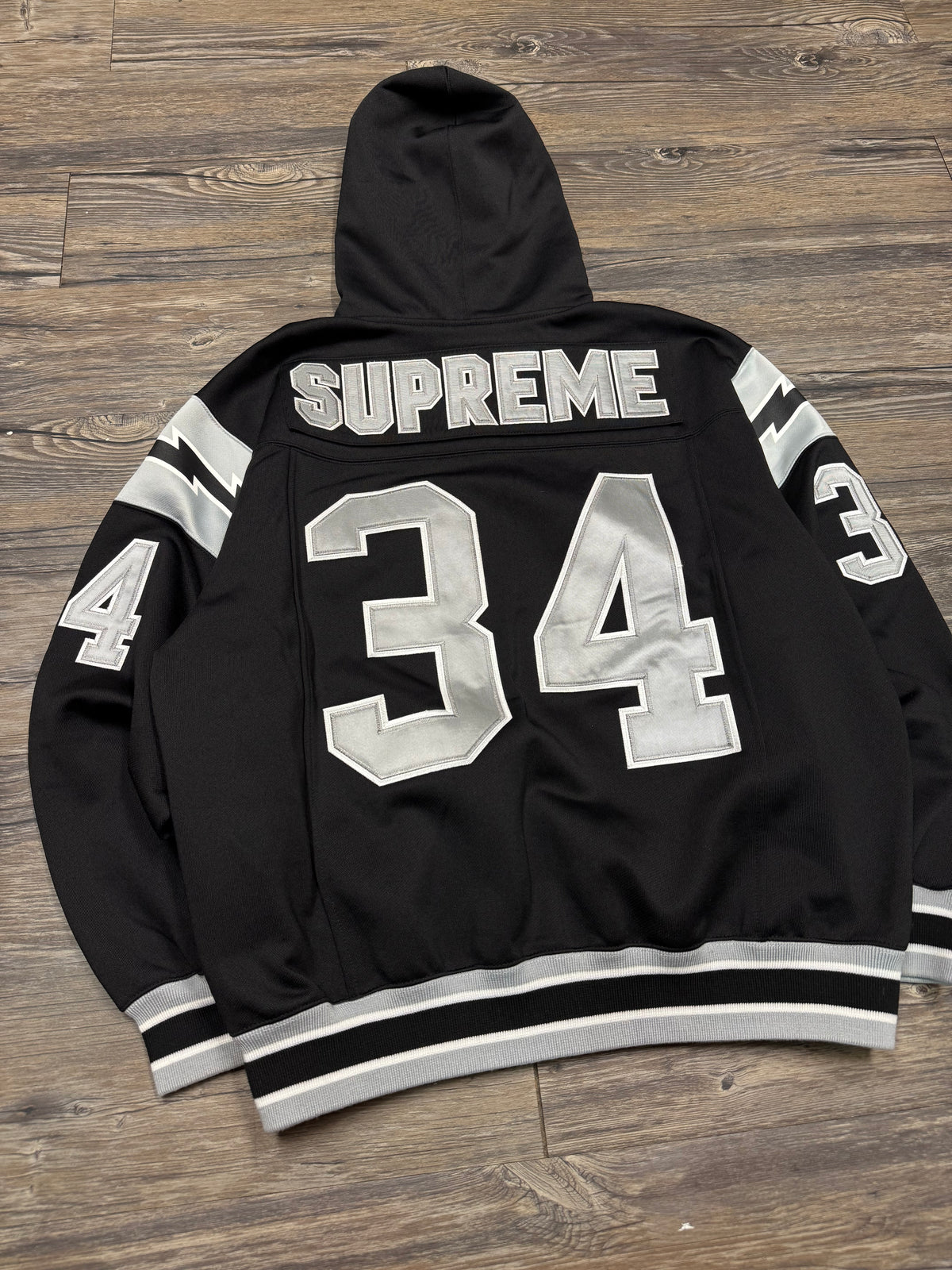 SUPREME SS24 FOOTBALL ZIP-UP HOODED SWEATSHIRT (S)