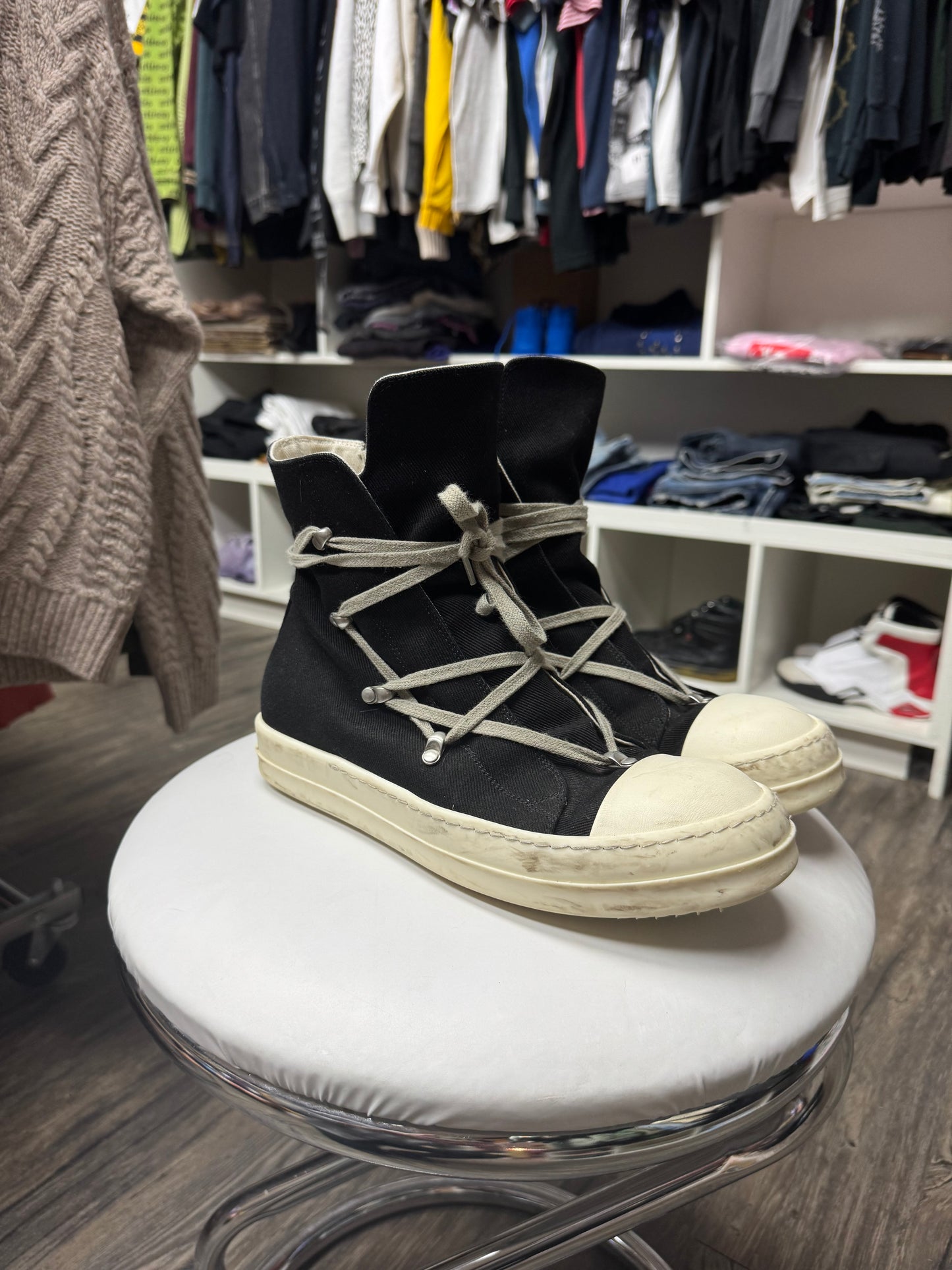 RICK OWENS DRKSHDW CANVAS HIGH TOPS (9)