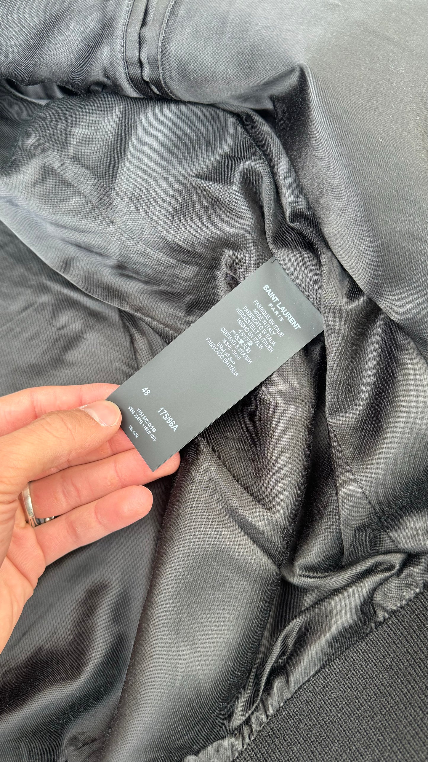 SAINT LAURENT BLACK TEDDY JACKET (M)