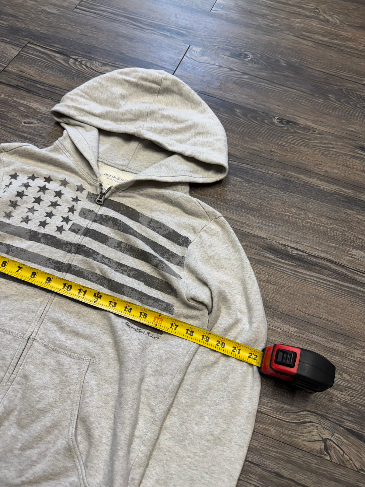 RALPH LAUREN DENIM & SUPPLY AMERICAN FLAG ZIP-UP HOODIE (S)