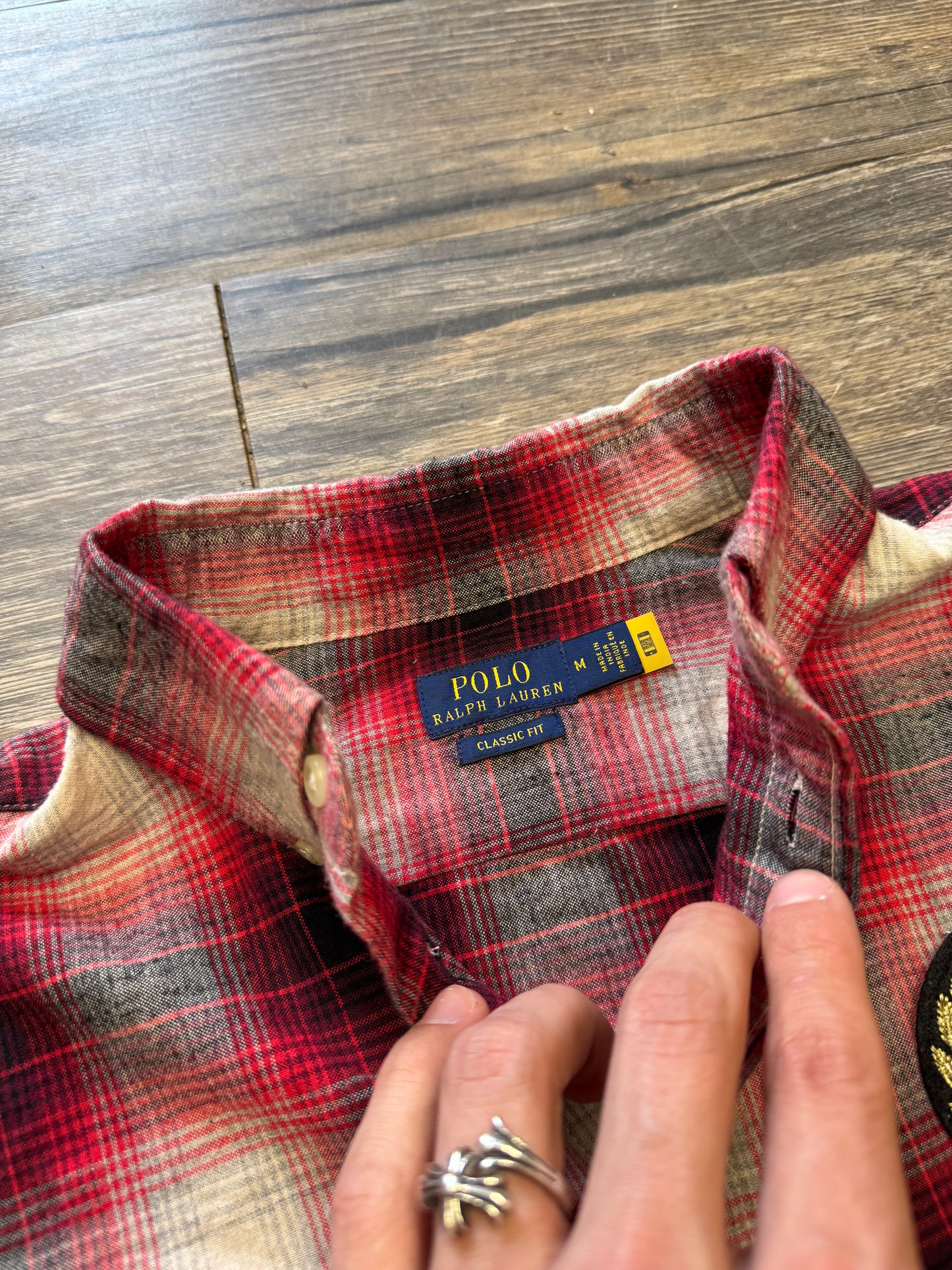 VINTAGE POLO RALPH LAUREN PLAID SHIRT (M)