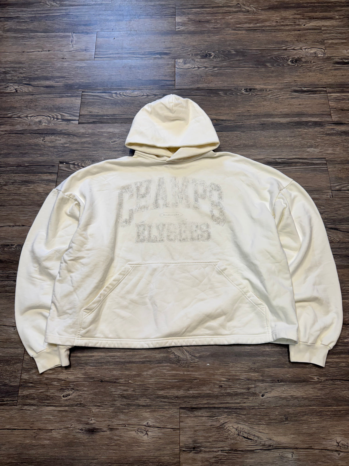 BALENCIAGA CHAMPS CREAM BOXY HOODIE (3)