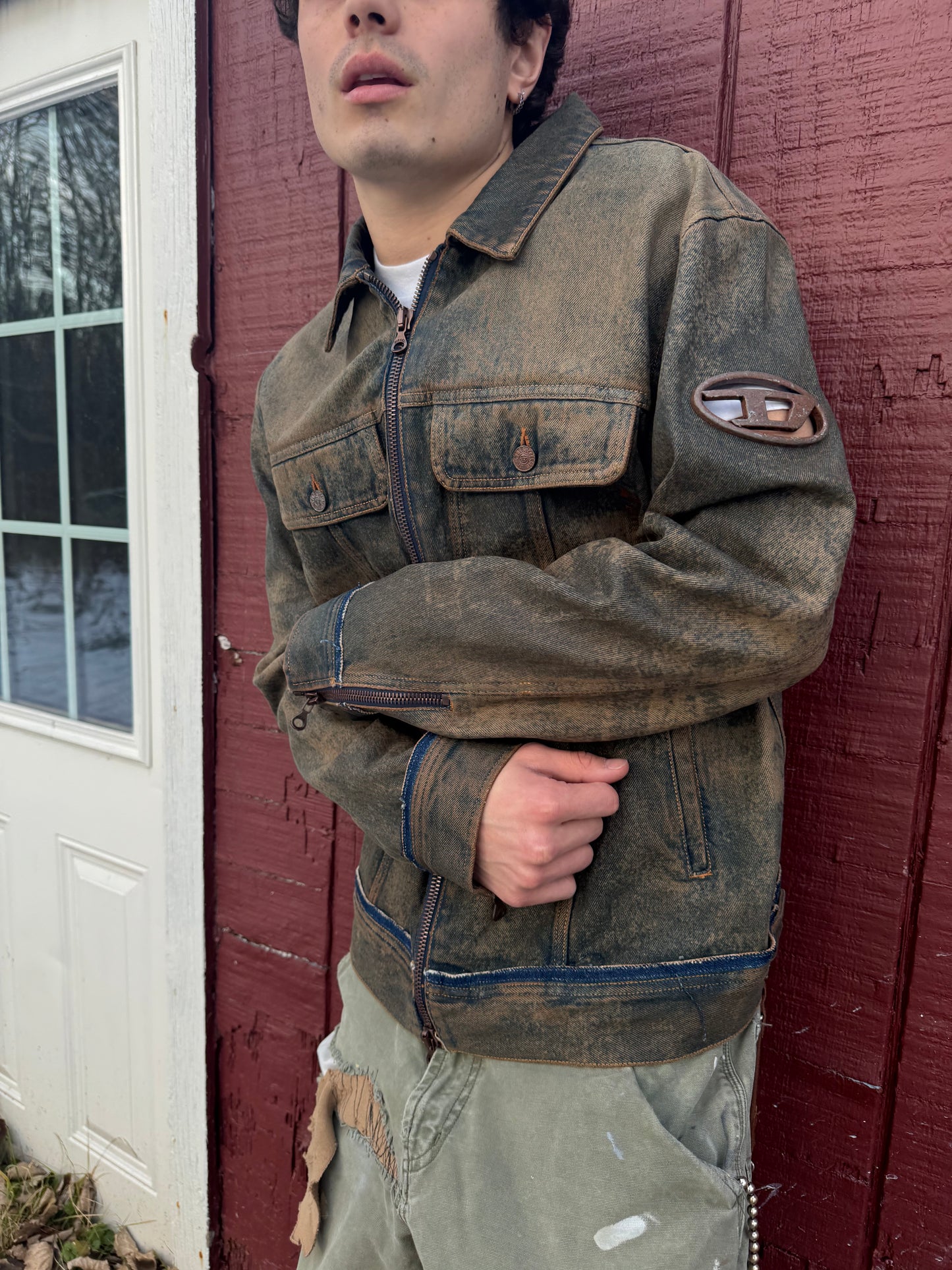 DIESEL SSENSE EXCLUSIVE MUDWASH JEAN JACKET (L)