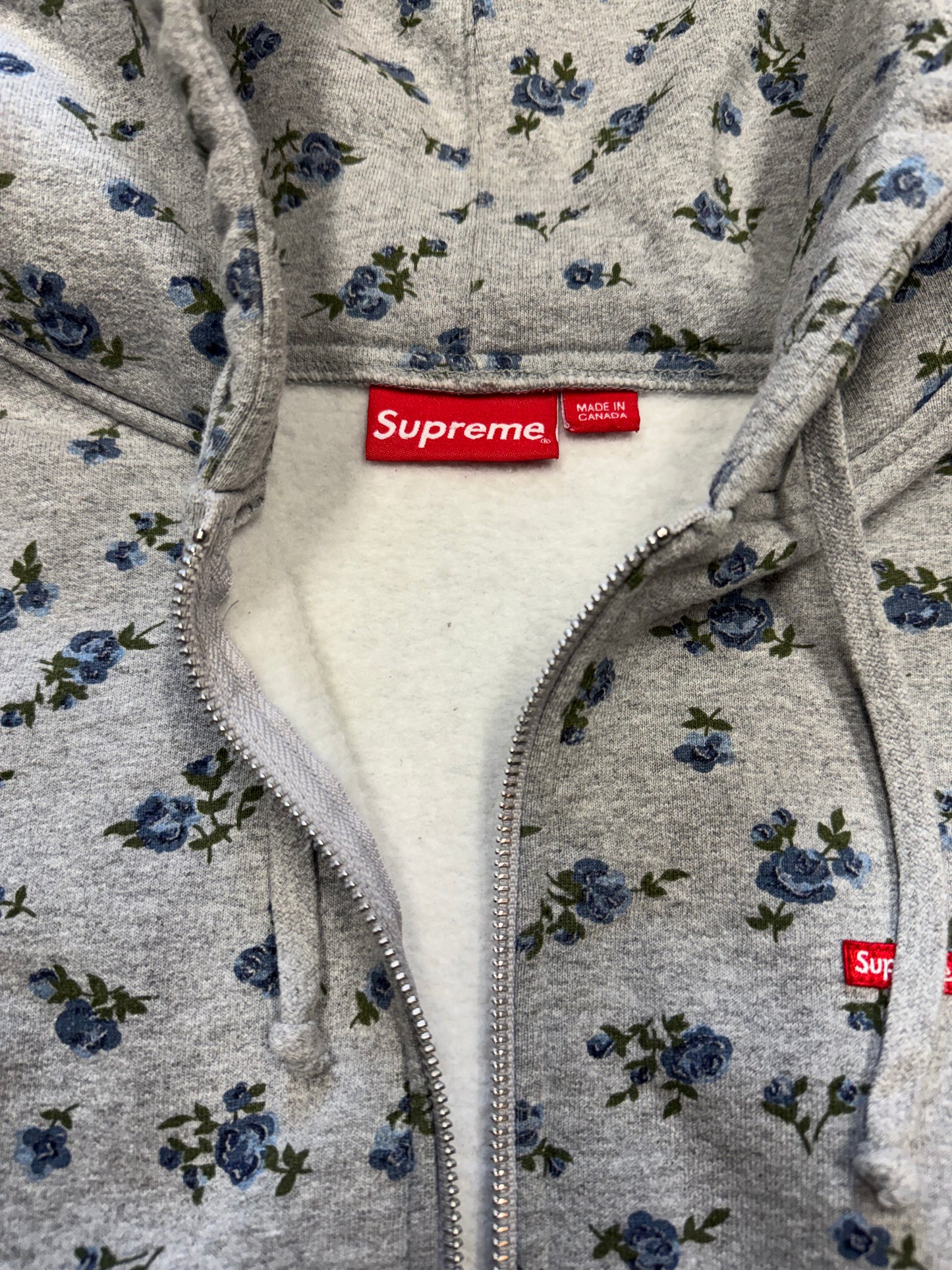 SUPREME SMALL BOX LOGO FLORAL ZIP UP (L)