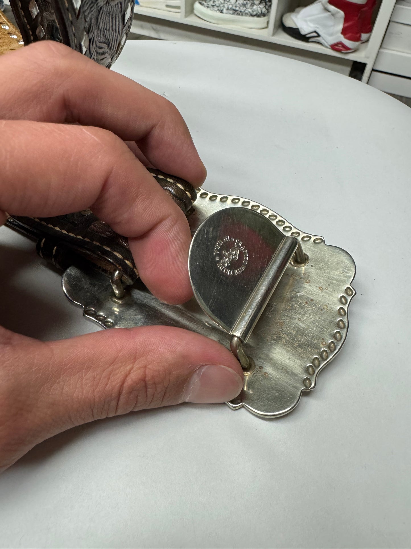 VINTAGE WESTERN STYLE BIG BUCKLE BELT (32-38)
