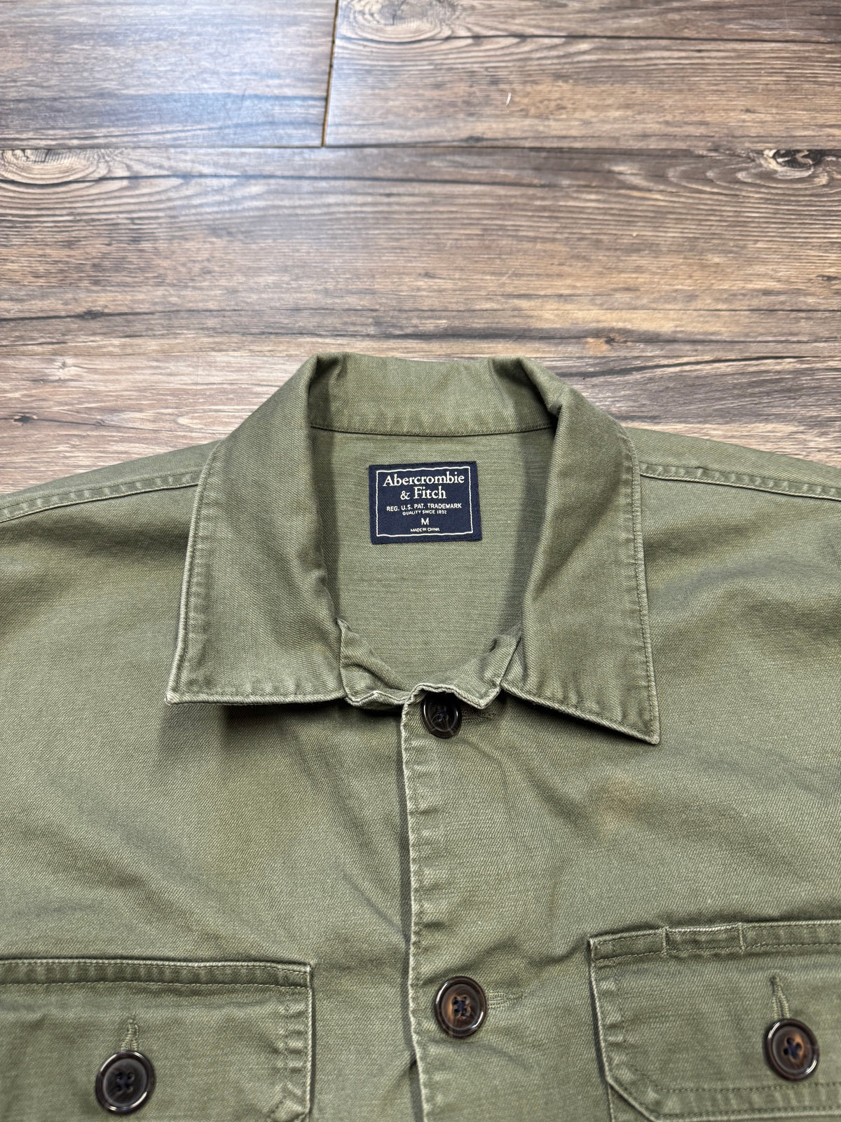 ABERCROMBIE & FITCH BUTTON UP MILITARY JACKET (M)