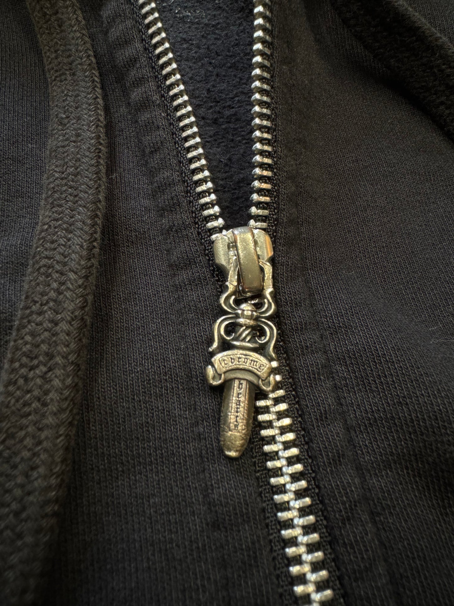 CHROME HEARTS VTG F*CK YOU VERT LOGO ZIP-UP (XS)