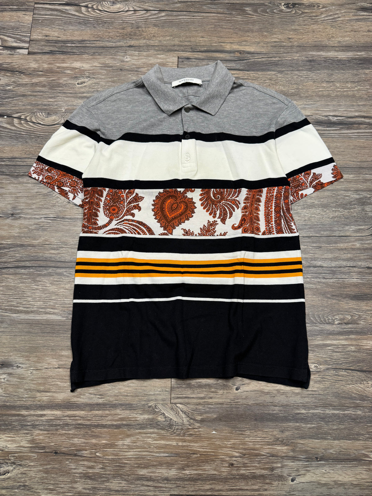 GIVENCHY FLORAL STRIPED POLO (M)