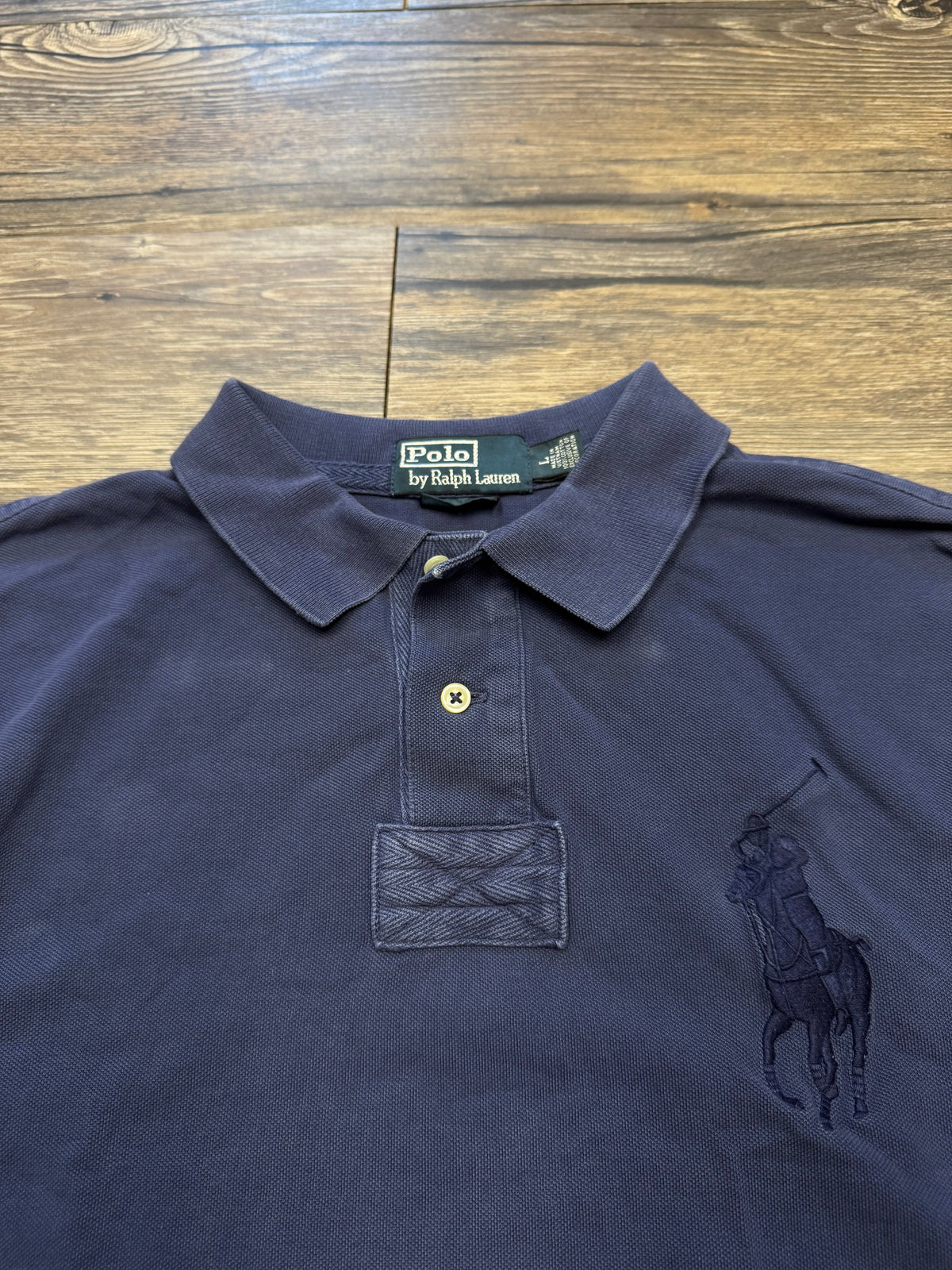 POLO RALPH LAUREN DARKWASH BLUE BIG PONY POLO (M)