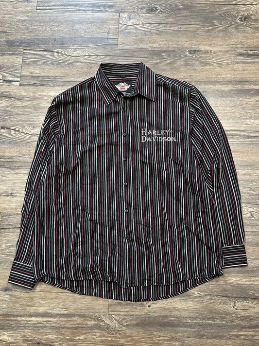 HARLEY DAVIDSON STRIPPED BUTTON UP (XL)