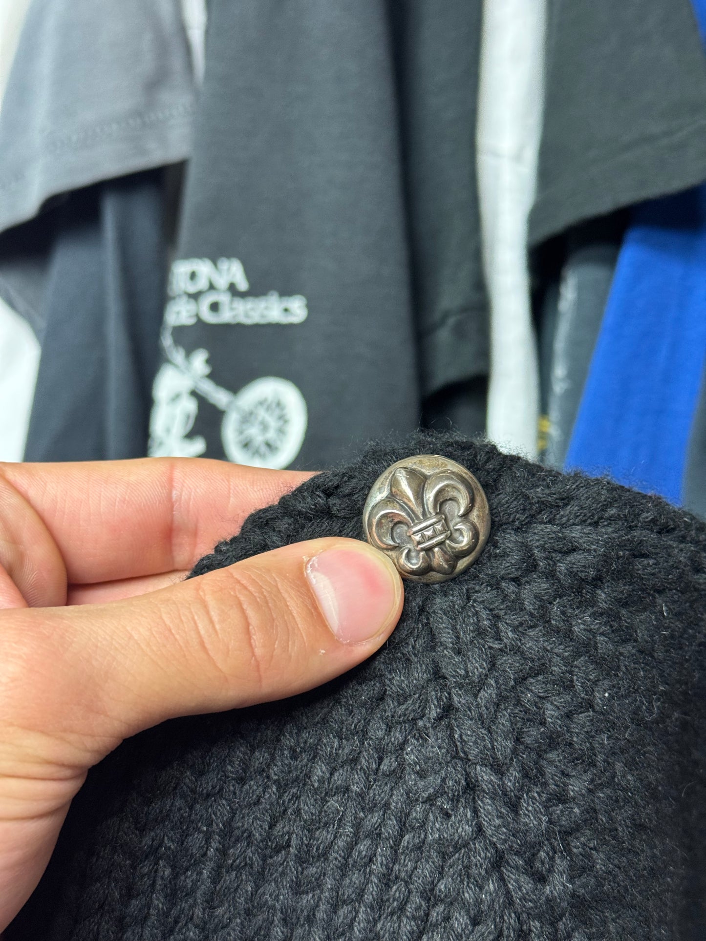 CHROME HEARTS FLEUR DE LIS CASHMERE BEANIE (OS)