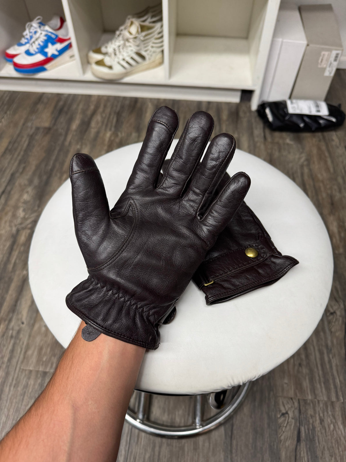 POLO RALPH LAUREN LAMBSKIN MENS LEATHER GLOVES (OS)