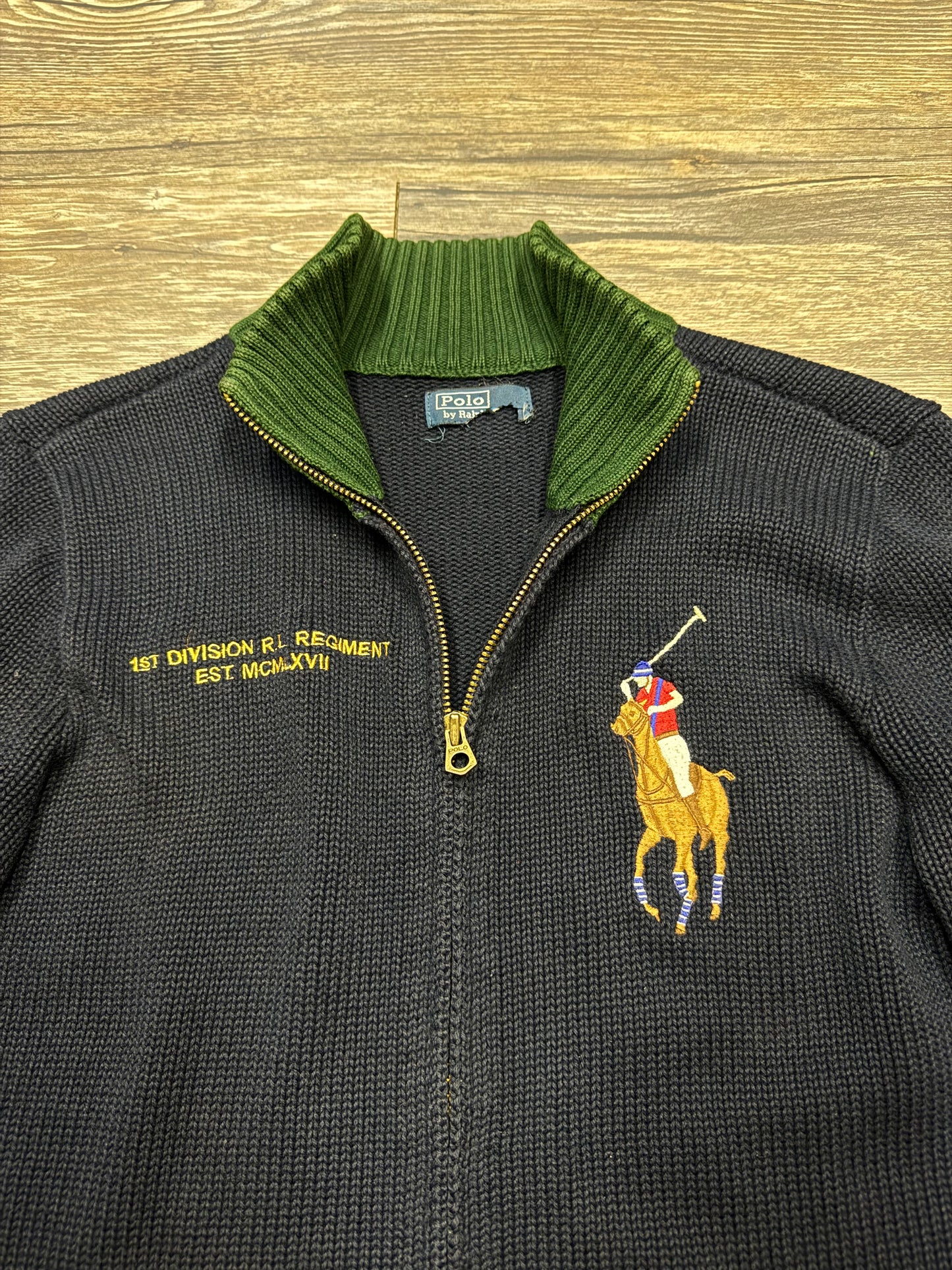 VINTAGE POLO RALPH LAUREN KNIT ZIP-UP JACKET (S)