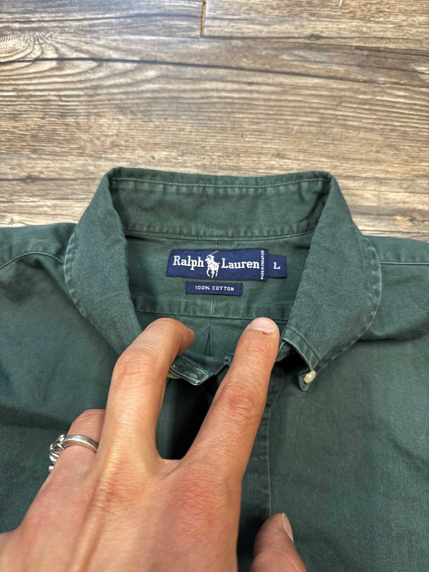 POLO RALPH LAUREN BEAR BUTTON DOWN SHIRT (L)