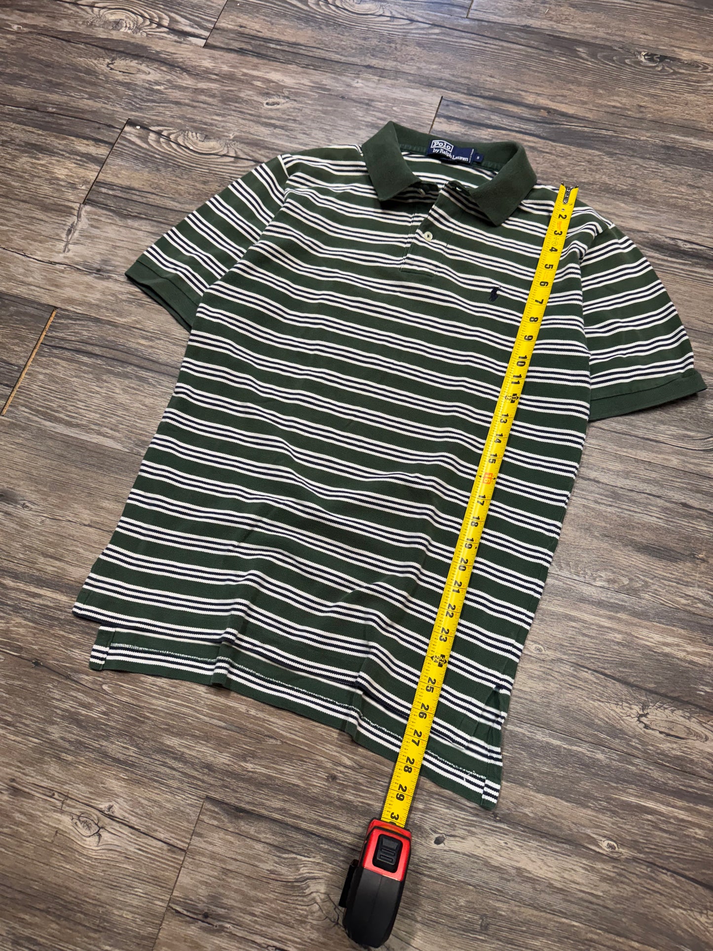 POLO RALPH LAUREN STRIPED GREEN POLO (S)