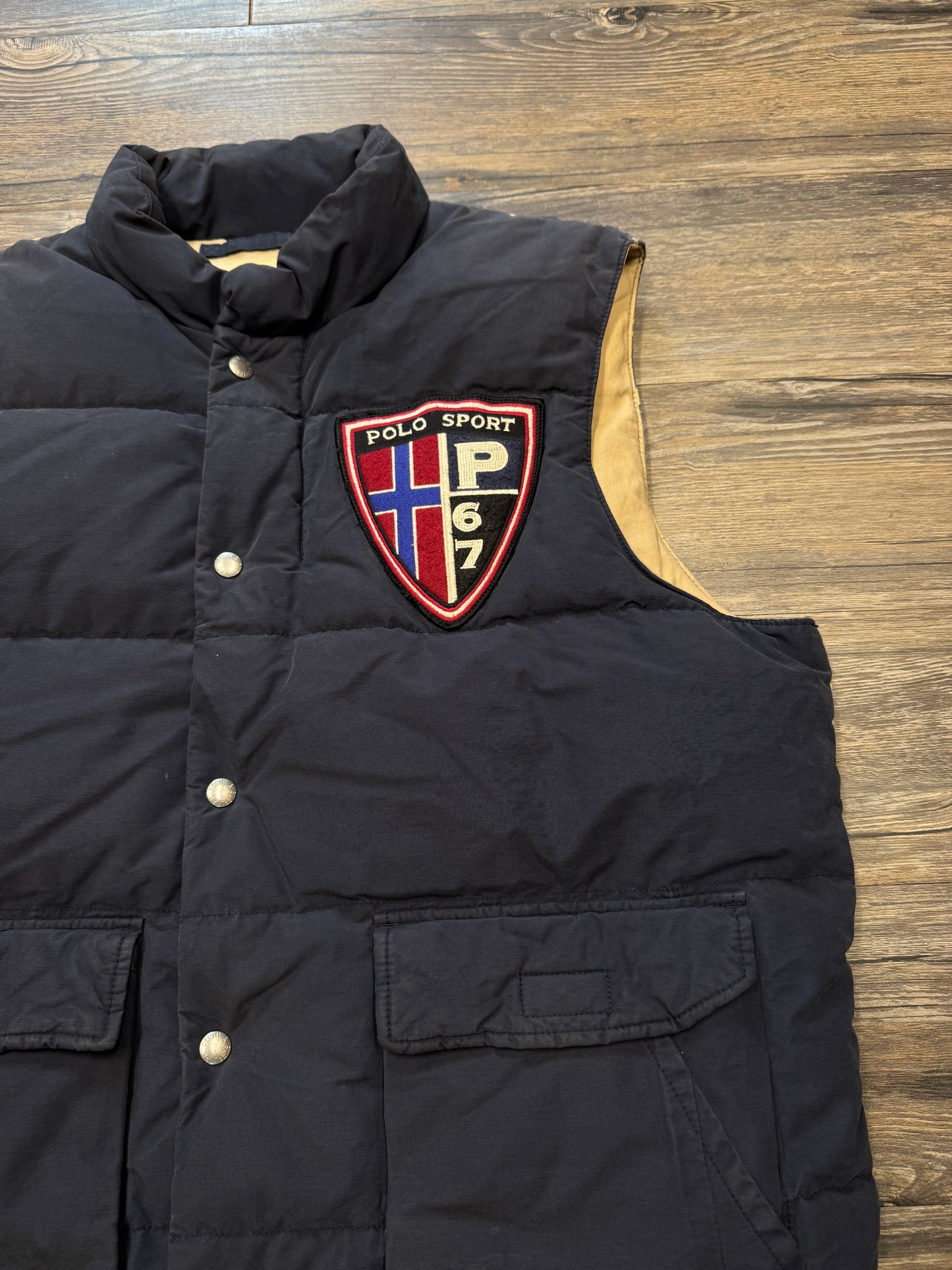 POLO RALPH LAUREN DENIM & SUPPLY AMERICAN FLAG PUFFER VEST (L)