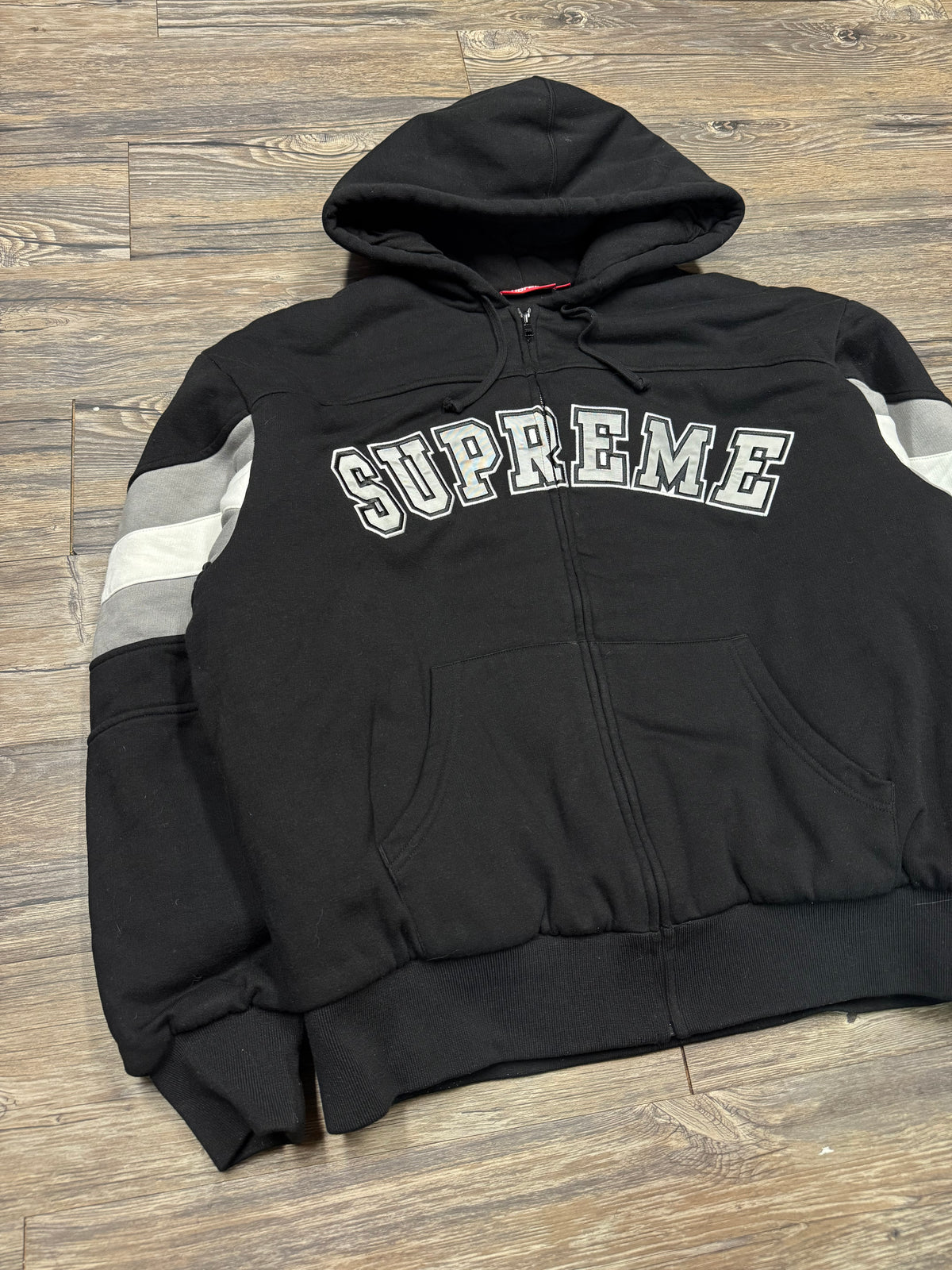 SUPREME VARSITY LOGO LETTER HOODIE (L)