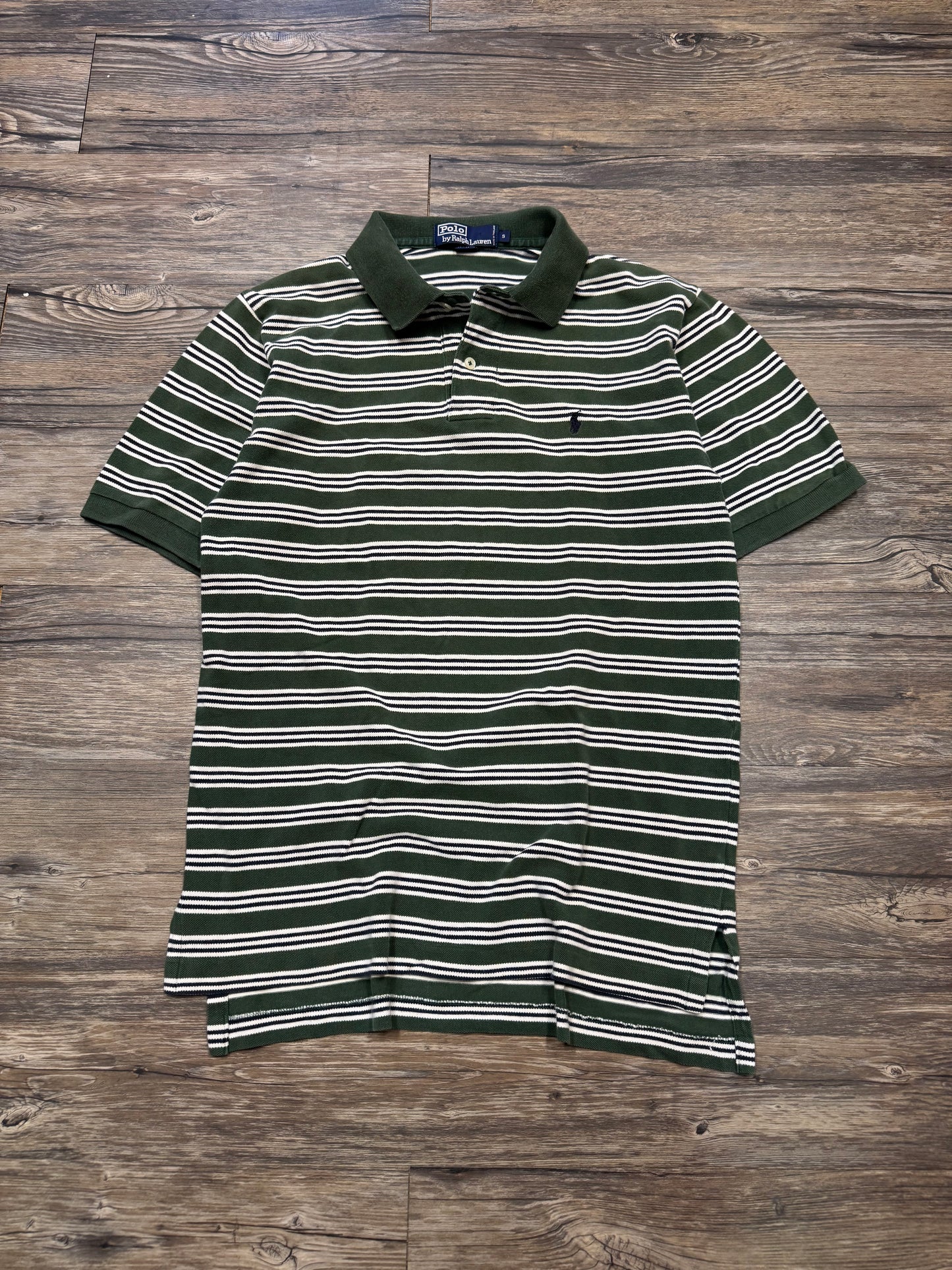 POLO RALPH LAUREN STRIPED GREEN POLO (S)