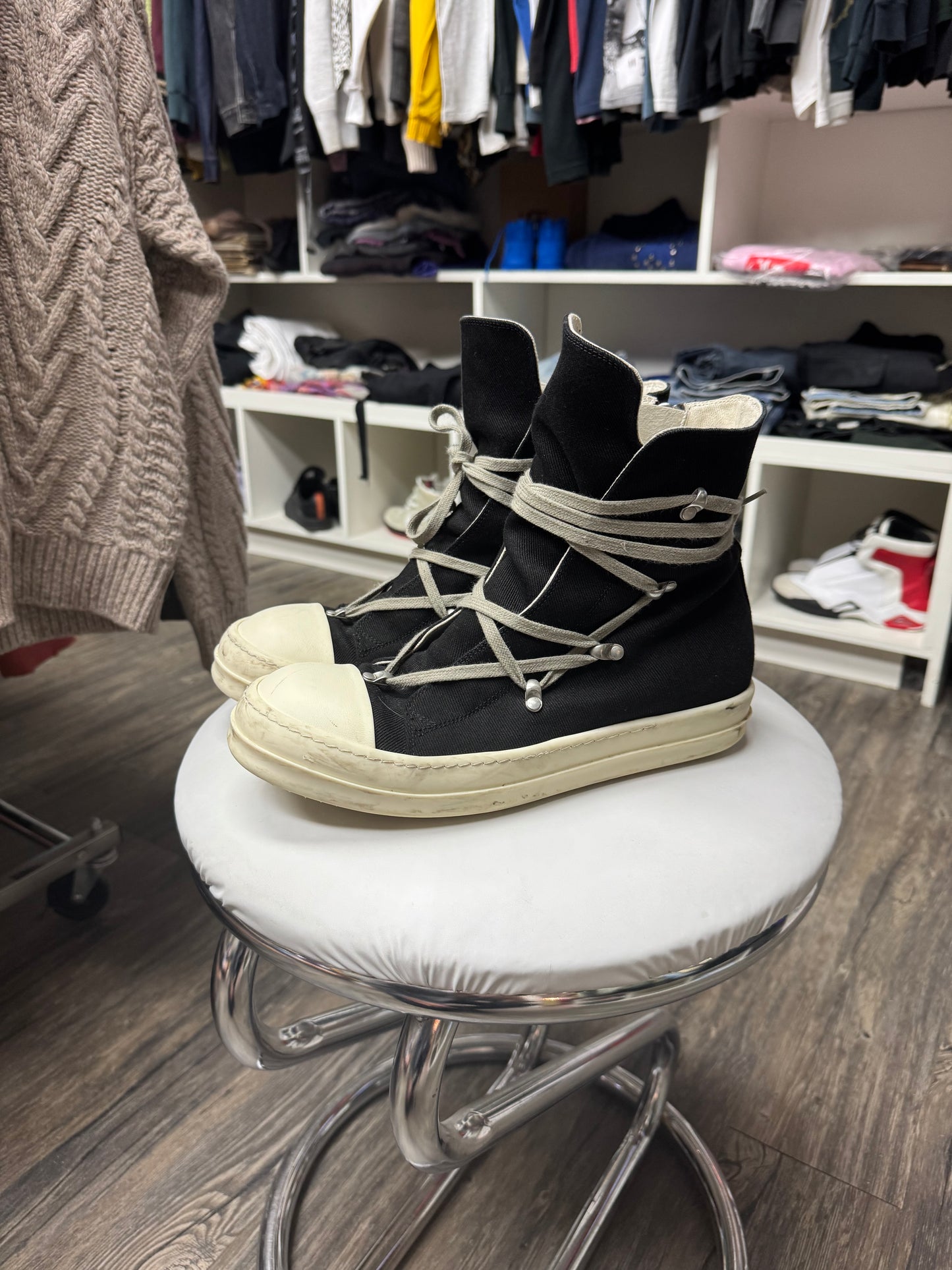 RICK OWENS DRKSHDW CANVAS HIGH TOPS (9)