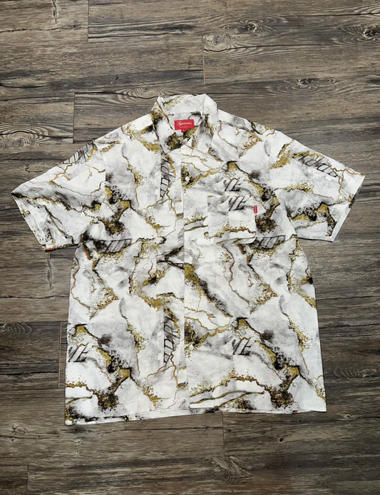 SUPREME TILE MOSAIC BUTTON UP SHIRT (LARGE)