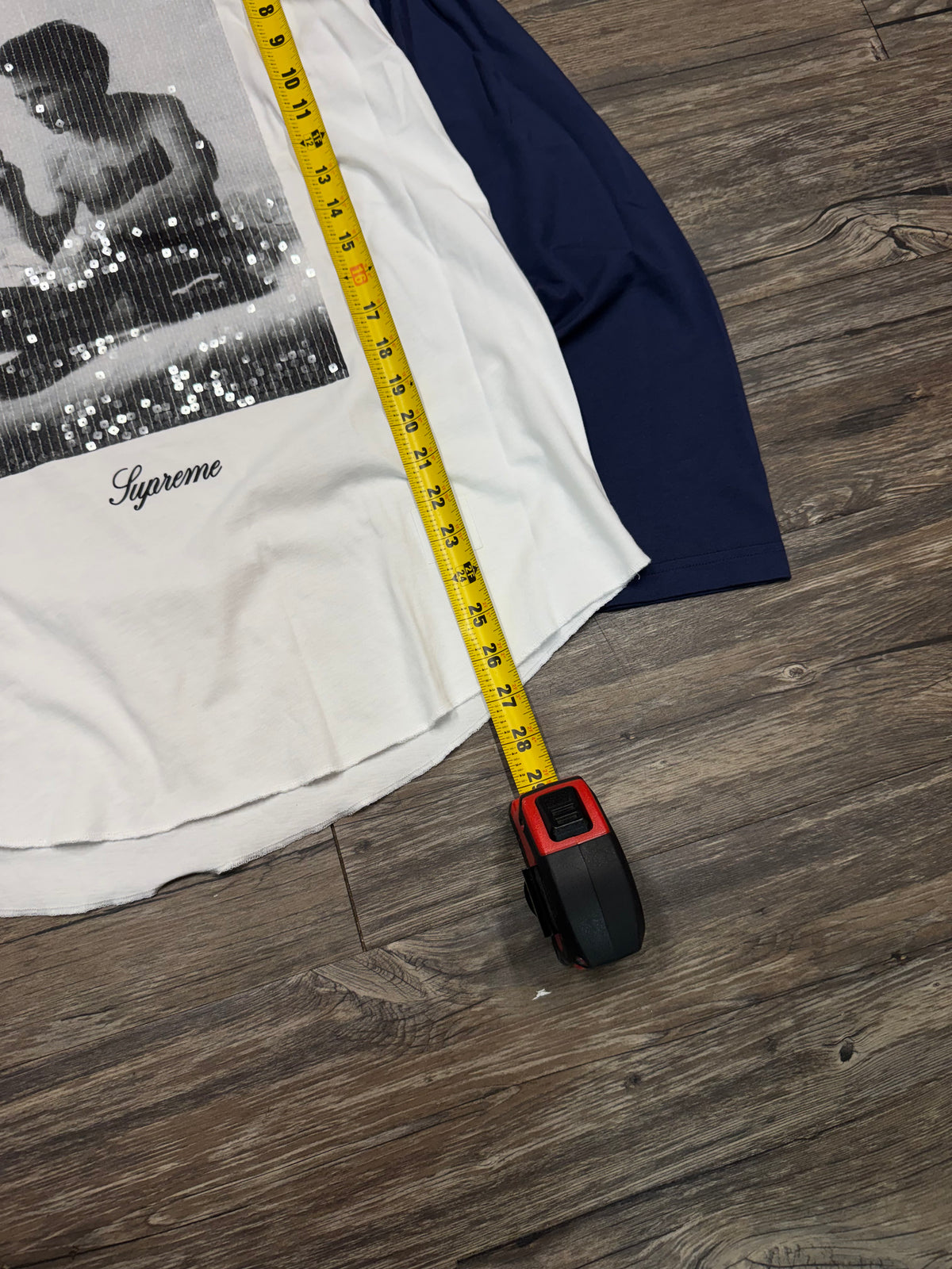 SUPREME X LARRY CLARK GLITTER CUPID BASEBALL T-SHIRT (M)