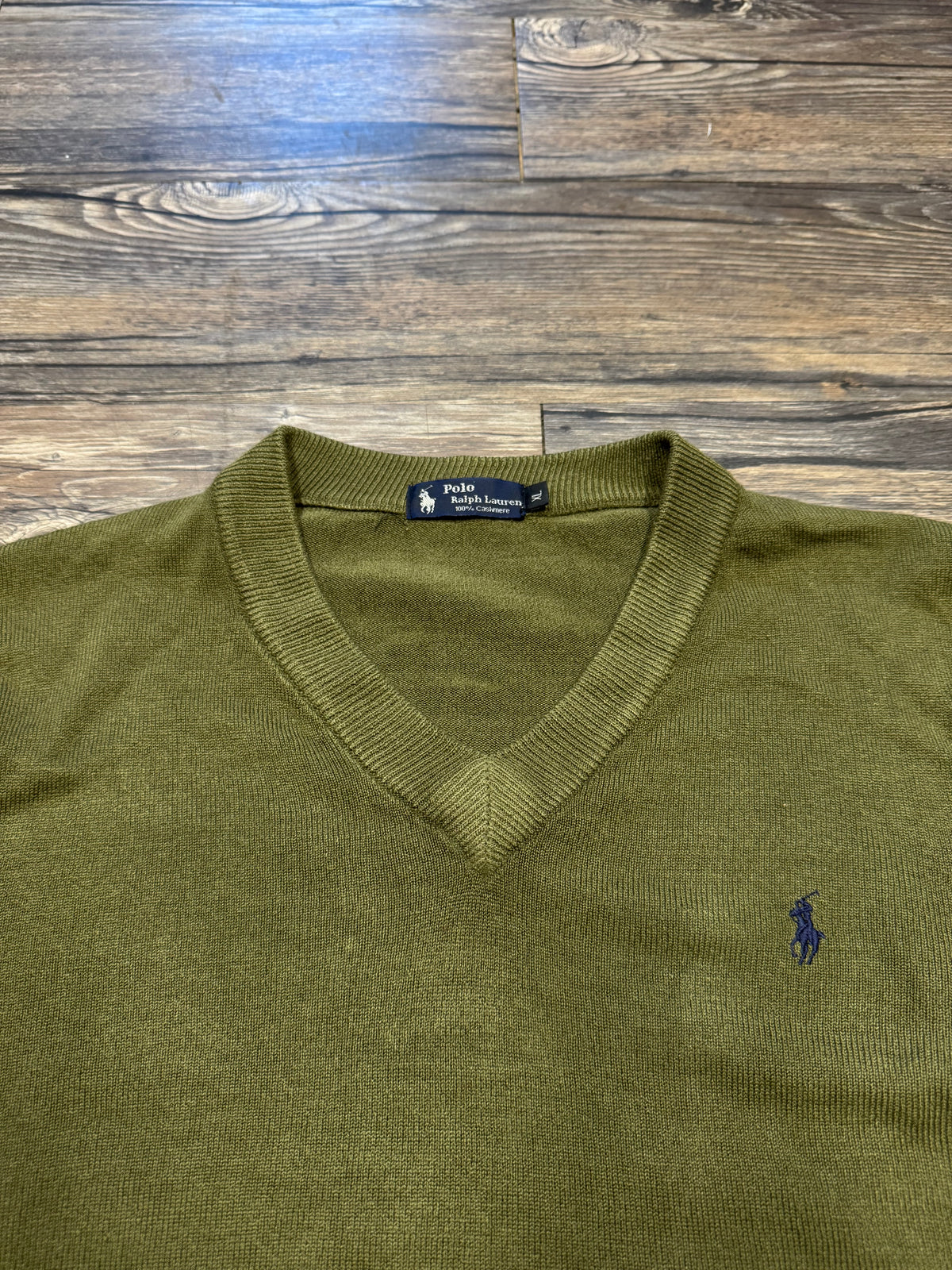 POLO RALPH LAUREN V NECK KNIT SWEATER (XL)