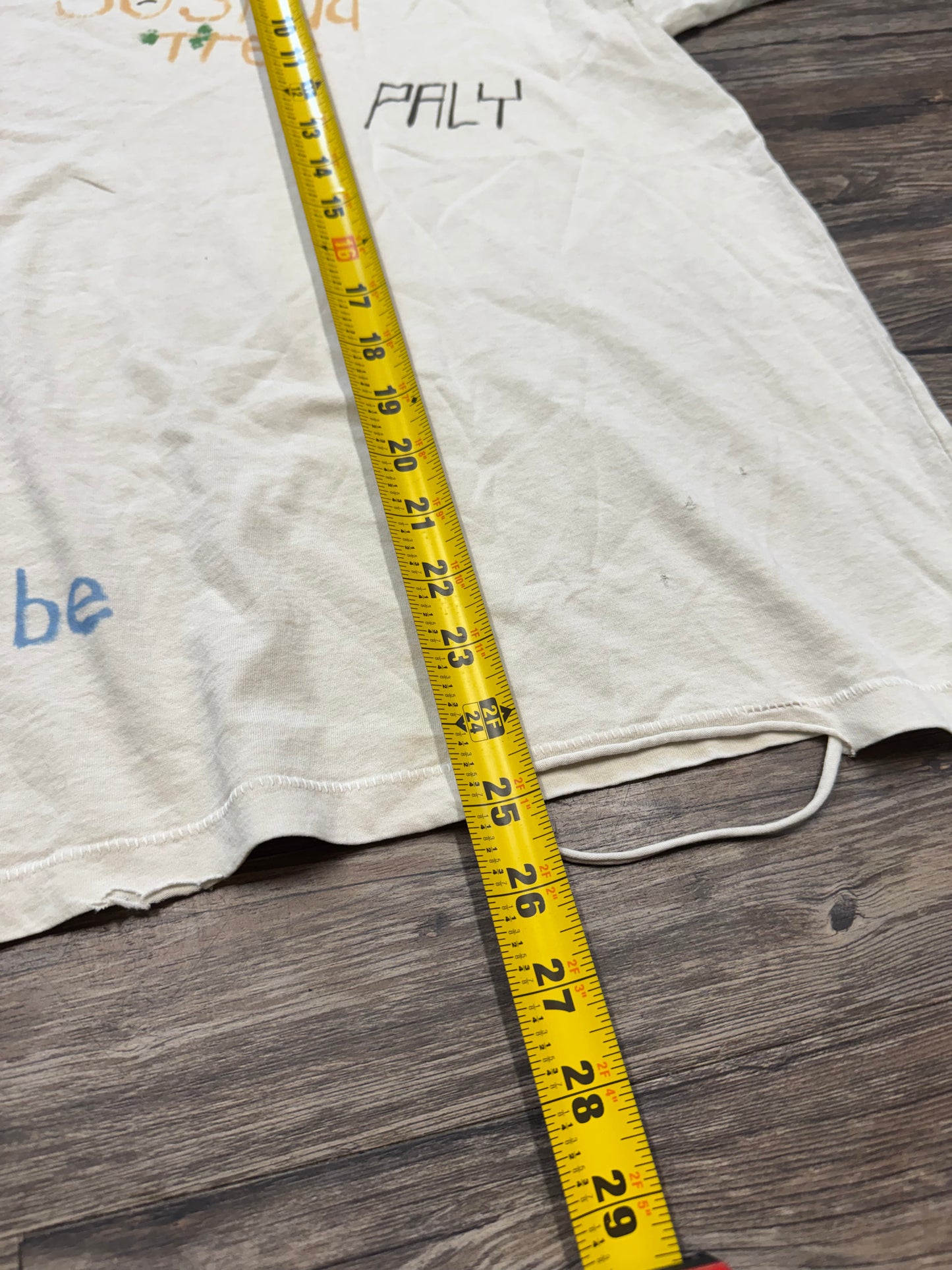 PALY HOLLYWOOD FIND YOUR FRIENDS DISTRESSED CREAM T-SHIRT (M)