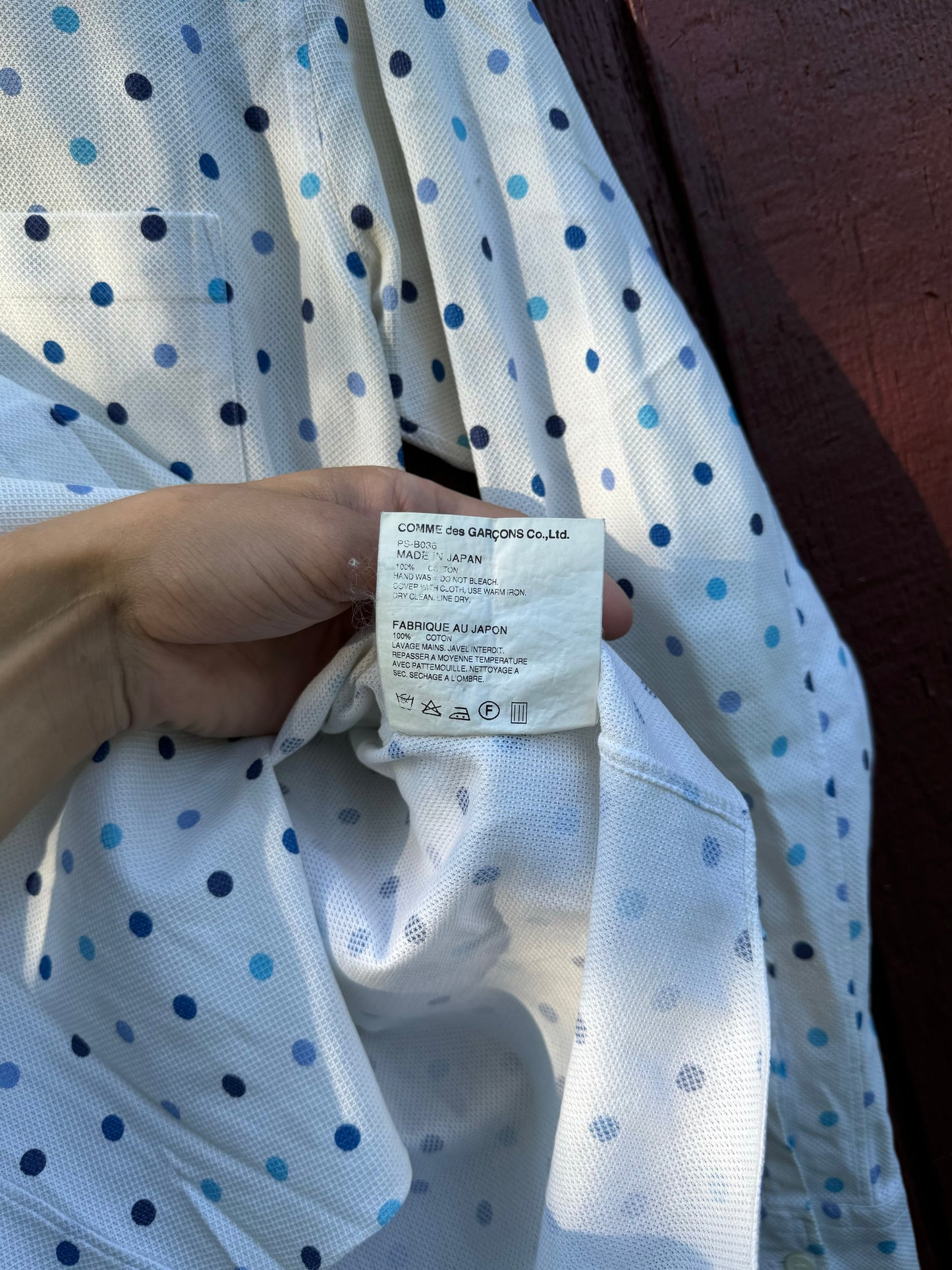 COMMES DES GARÇONS POLKA DOT BUTTON UP (M)