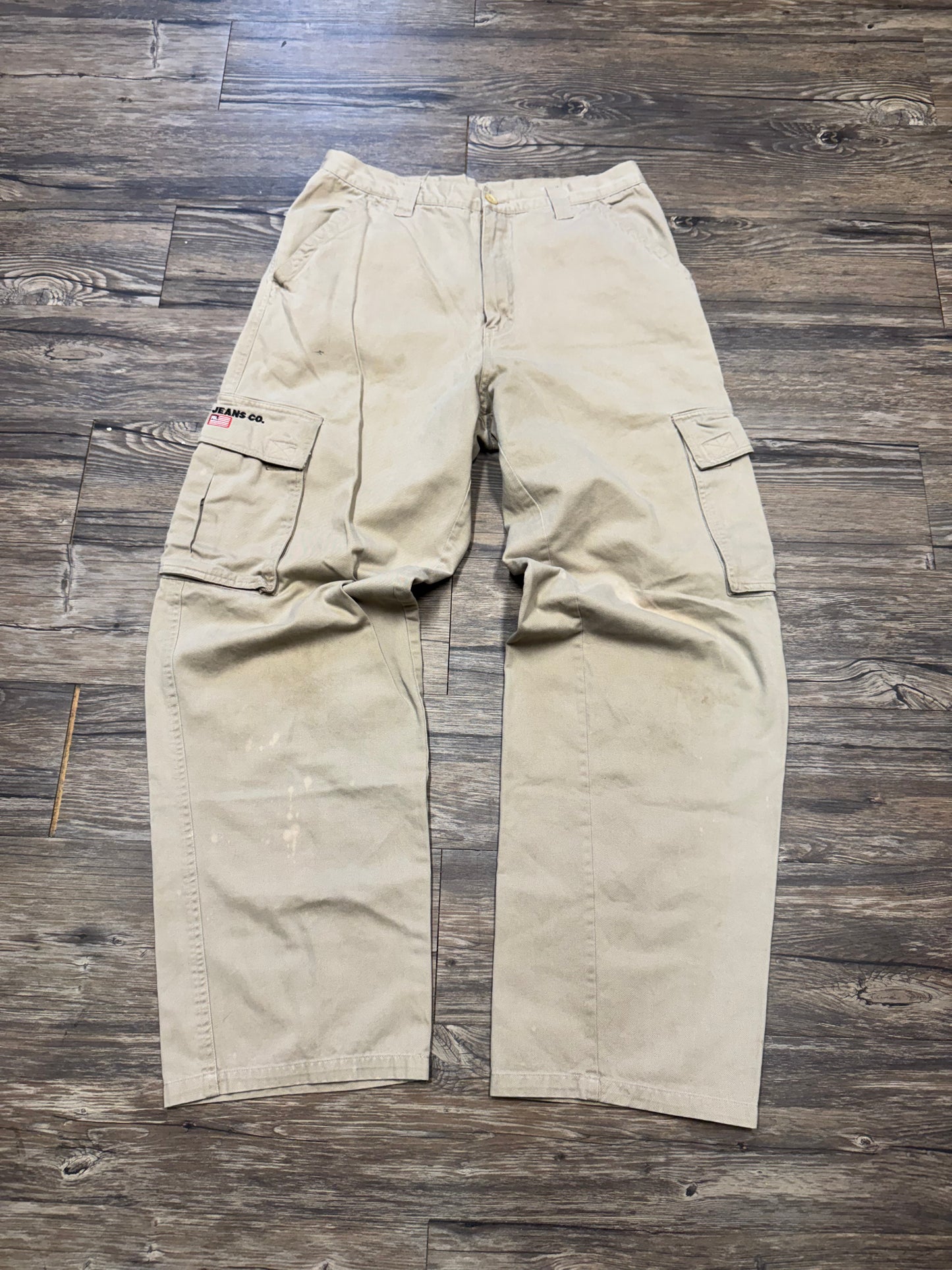 RALPH LAUREN POLO JEANS CO BAGGY BEIGE CARGO PANTS (34)