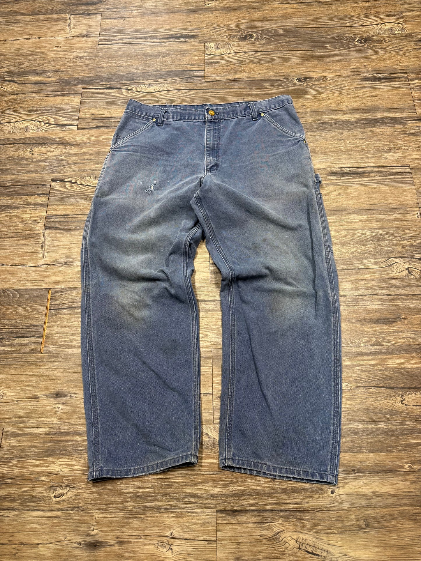 CARHARTT FADED BLUE VINTAGE CARPENTER JEANS (33)