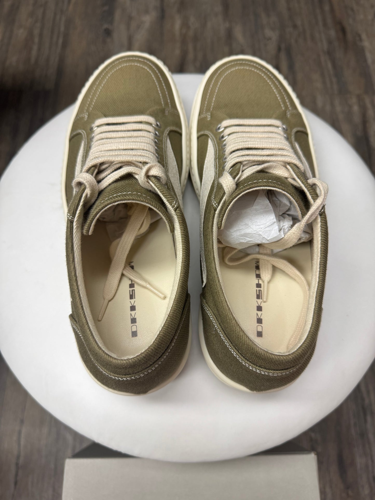 RICK OWENS DRKSHDW VINTAGE SAGE LOW SNEAKERS (42)