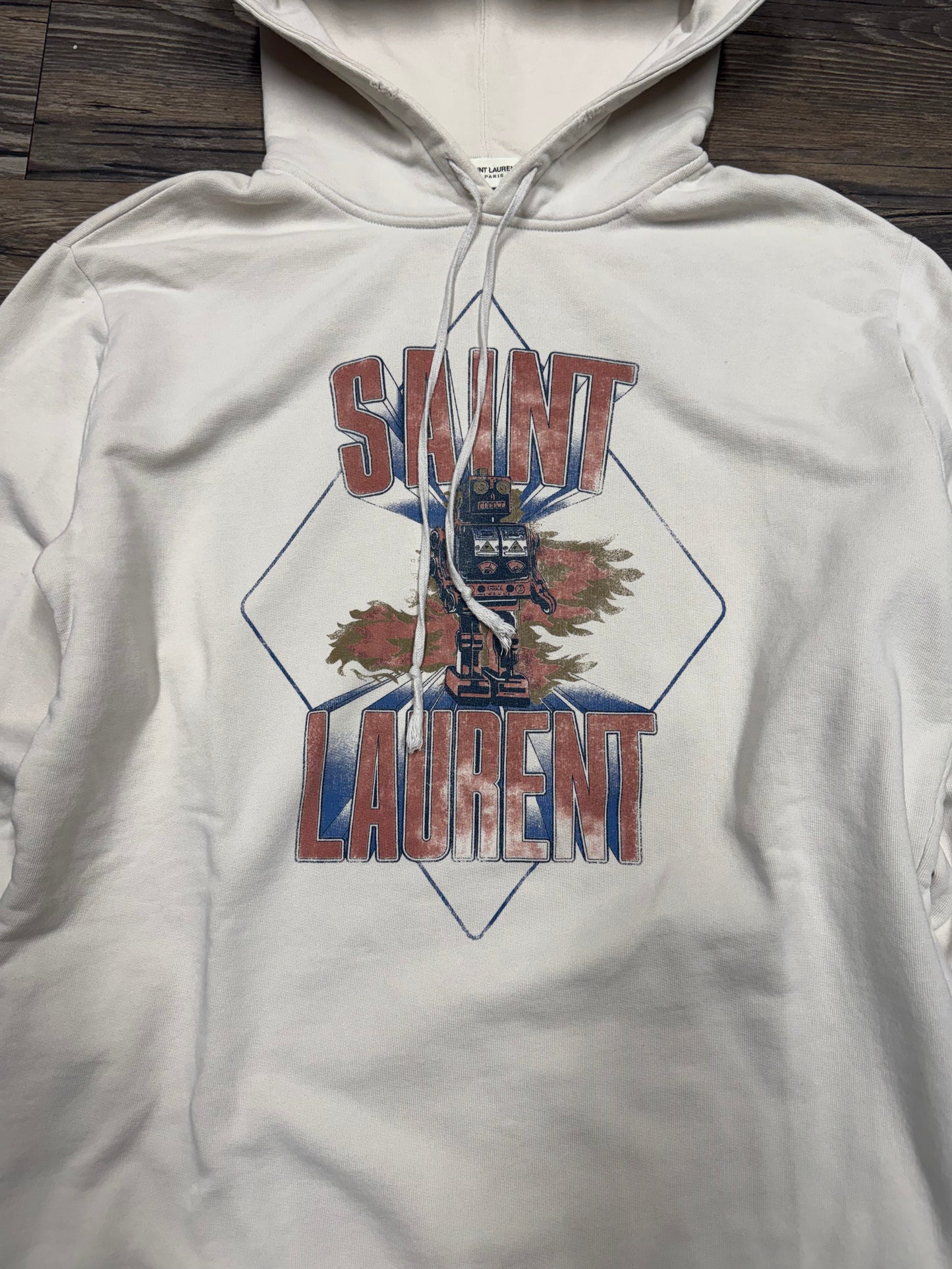 SAINT LAURENT ROBOT LOGO HOODIE (L)